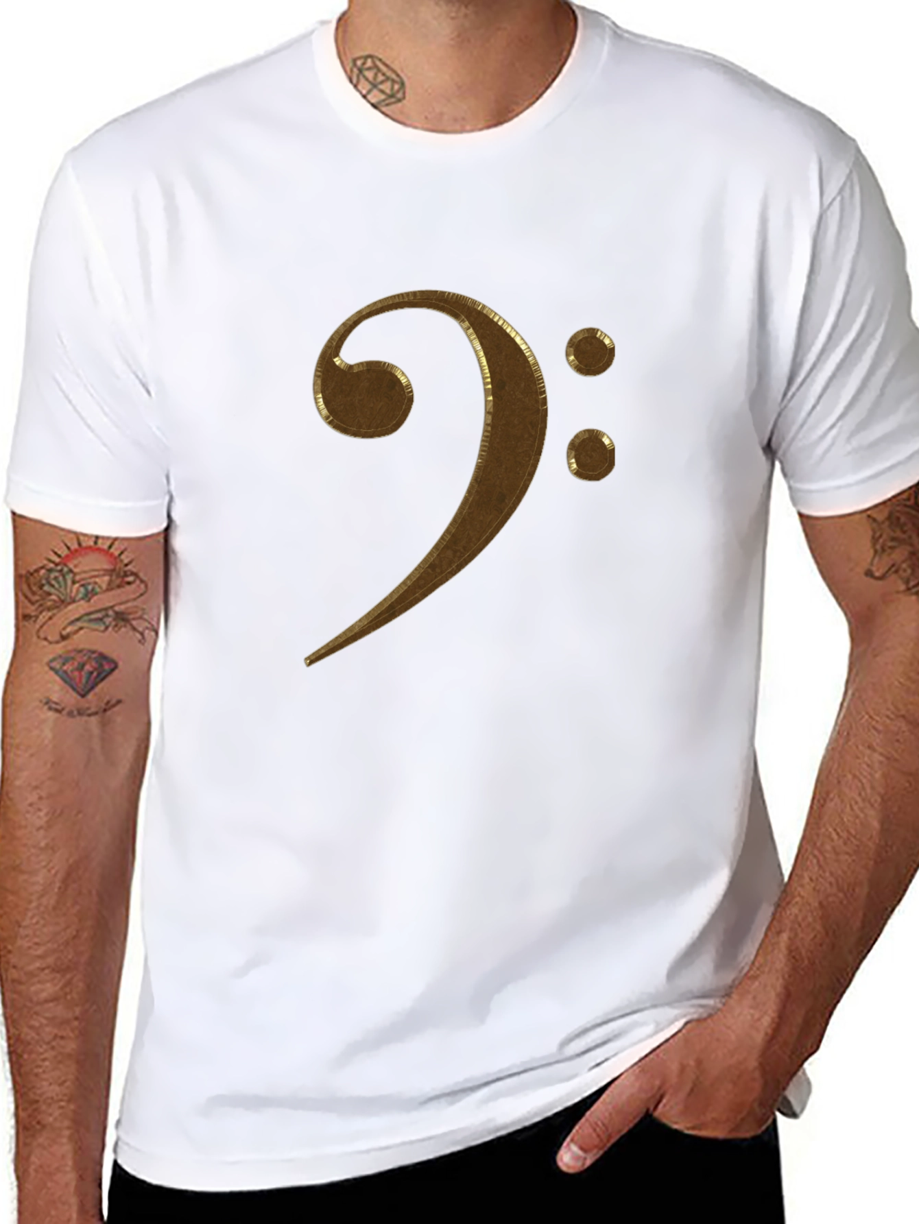 Bass Clef Graphic T-Shirt - Black