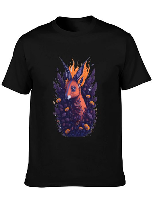 Fiery Fox Graphic Black T-Shirt