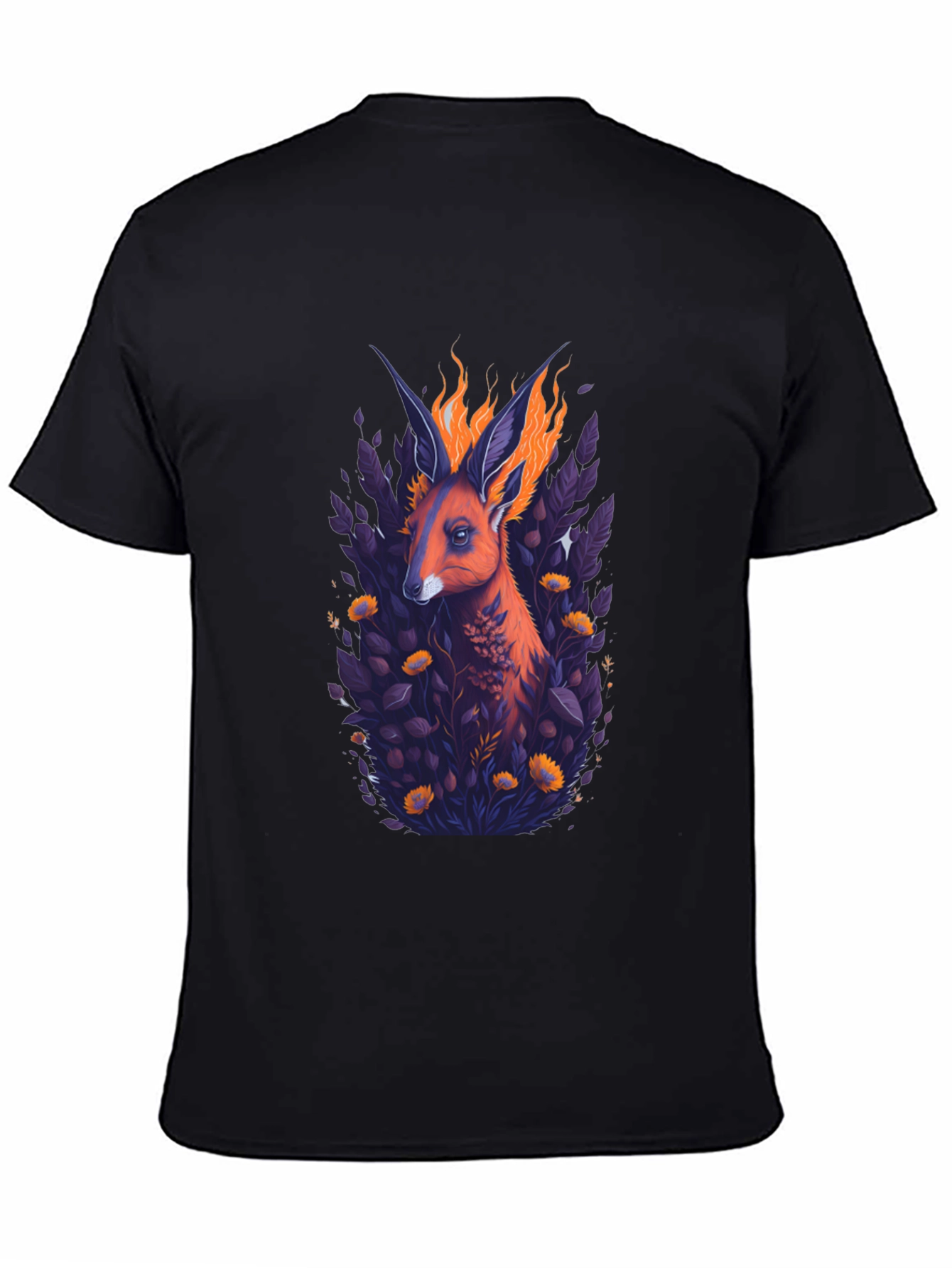 Fiery Fox Graphic Black T-Shirt