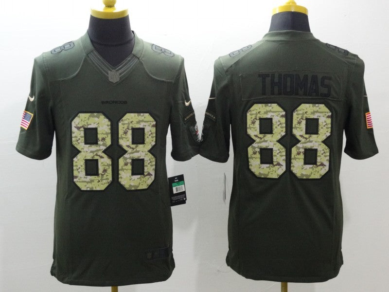 Men's Denver Broncos Demaryius Thomas #88 Army Green Game Jerseys