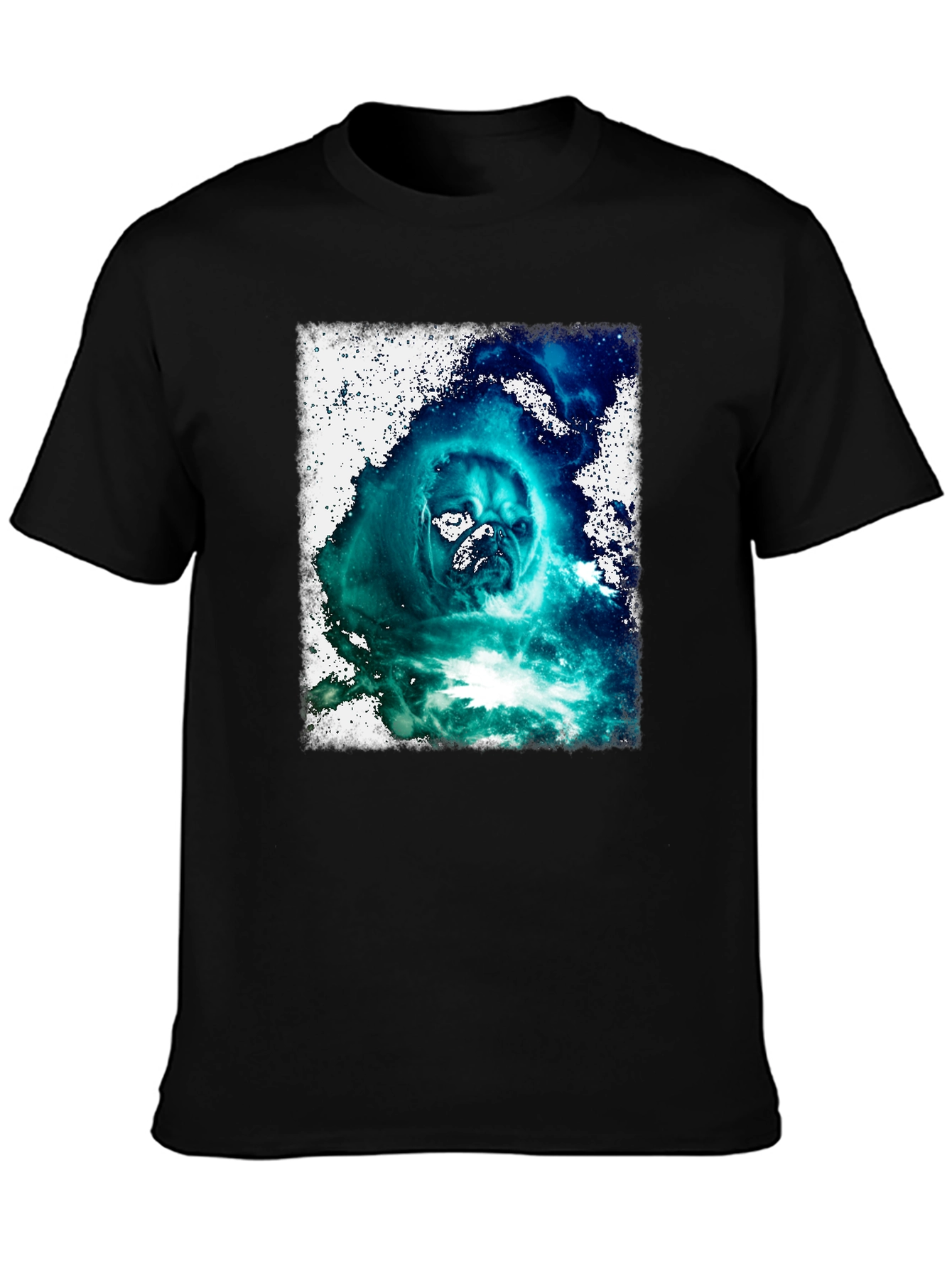Cosmic Pug Graphic Black T-Shirt