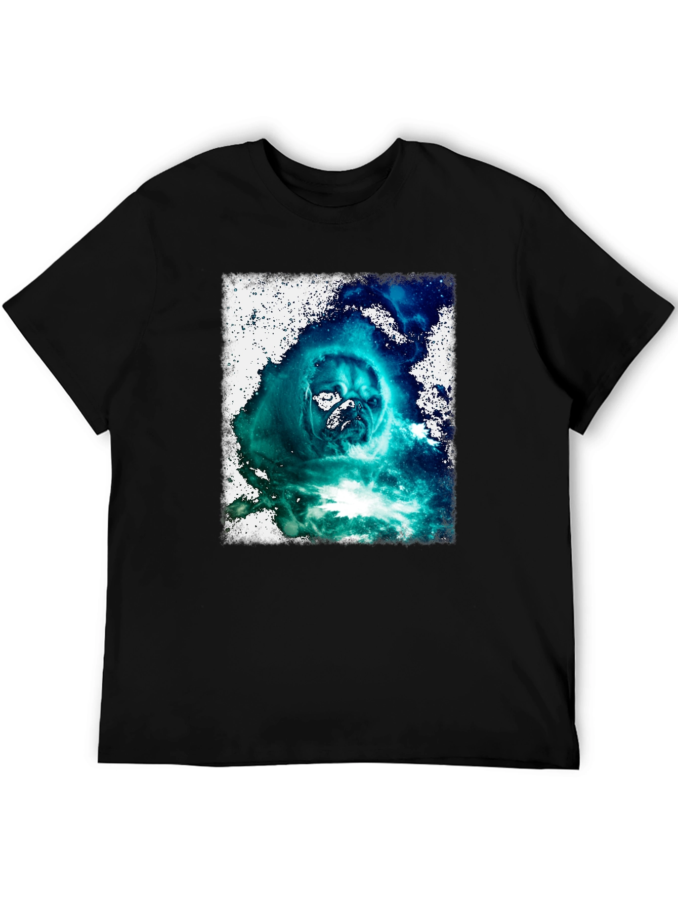 Cosmic Pug Graphic Black T-Shirt