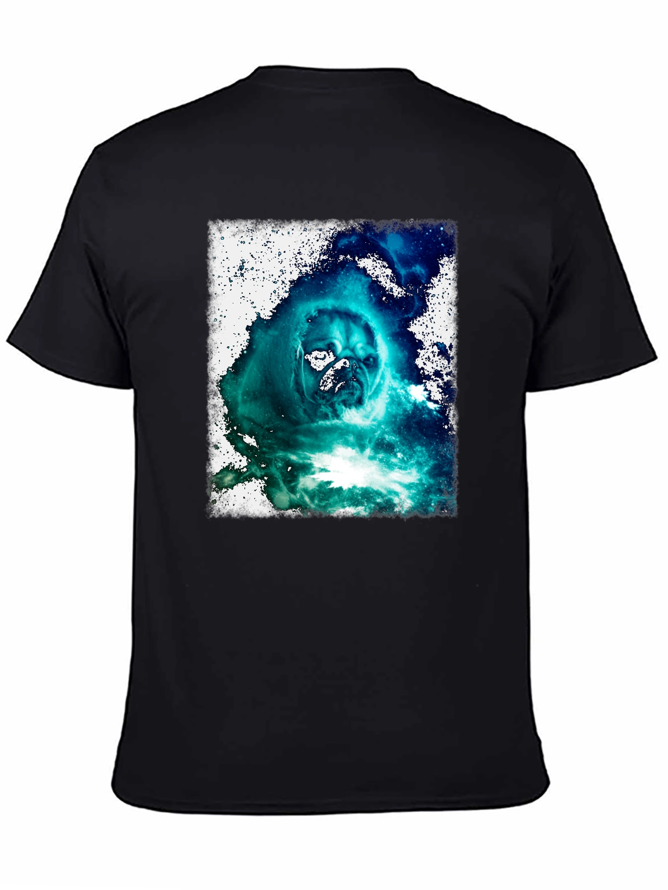 Cosmic Pug Graphic Black T-Shirt