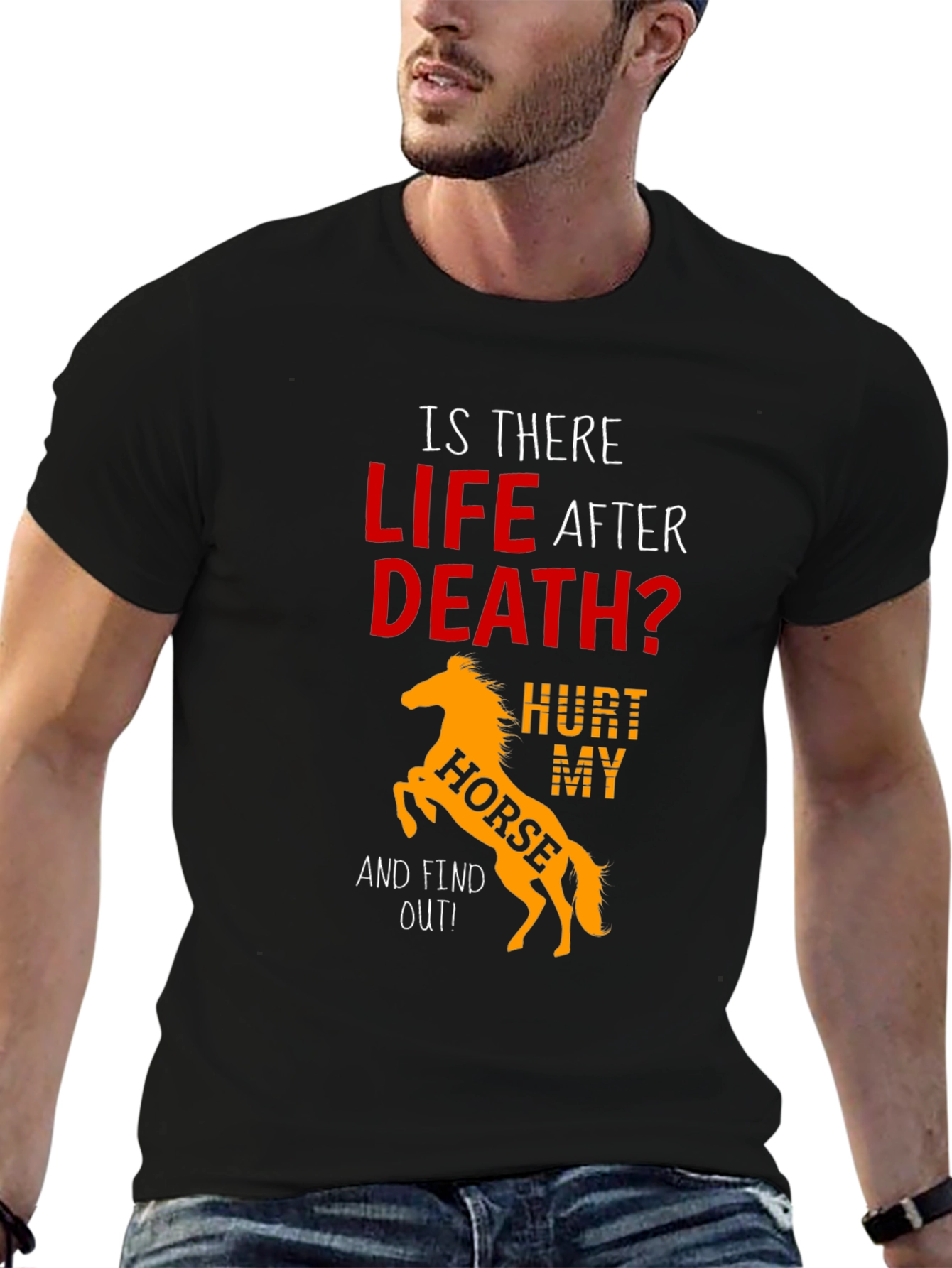 Life After Death? Hurt My Horse Black Tee