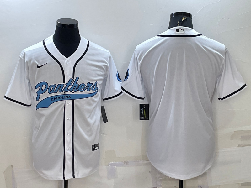 Men's Carolina Panthers White Blank Jerseys