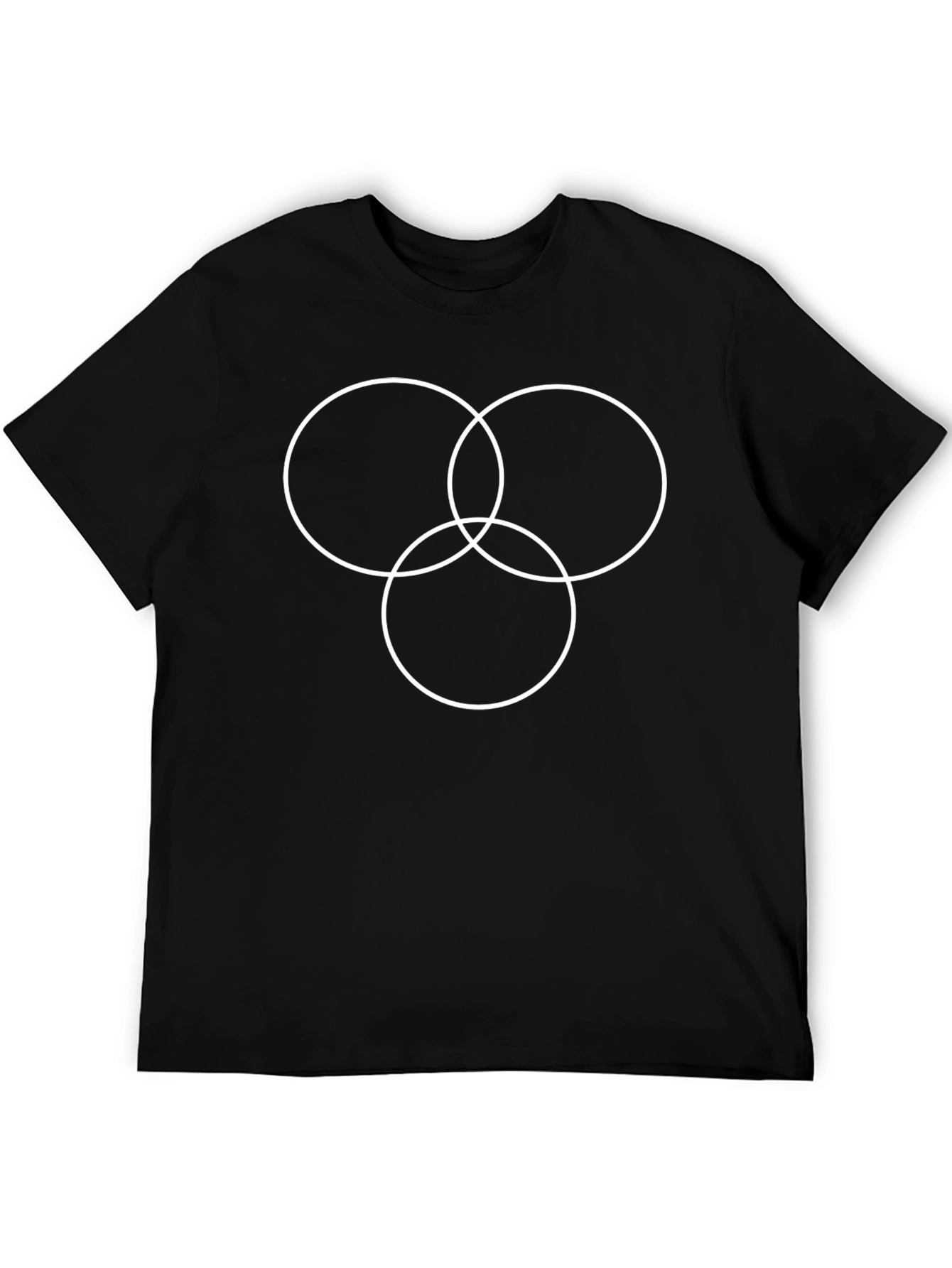 Geometric Circle Design Black T-Shirt