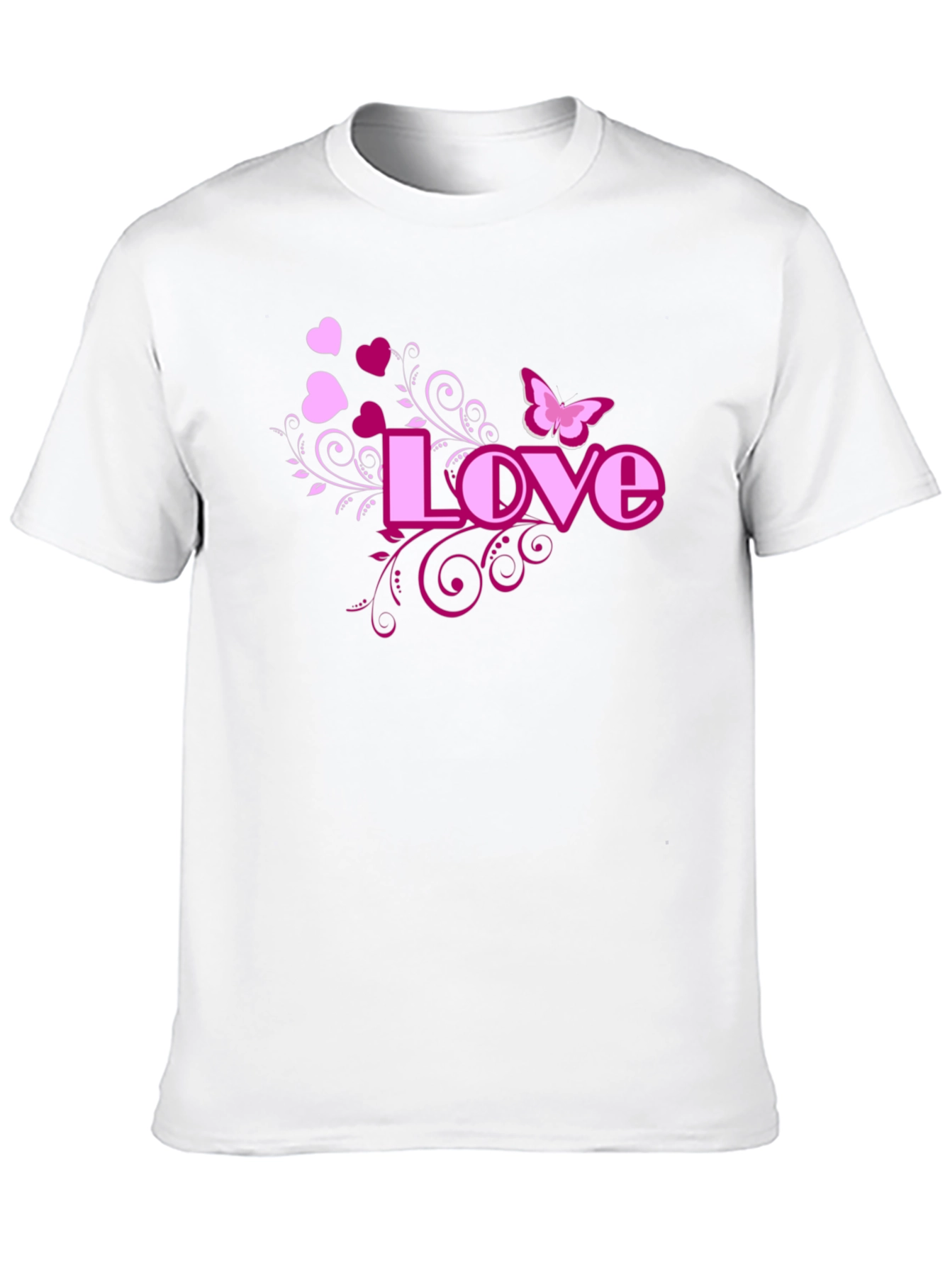 Love Heart Butterfly Black Graphic Tee