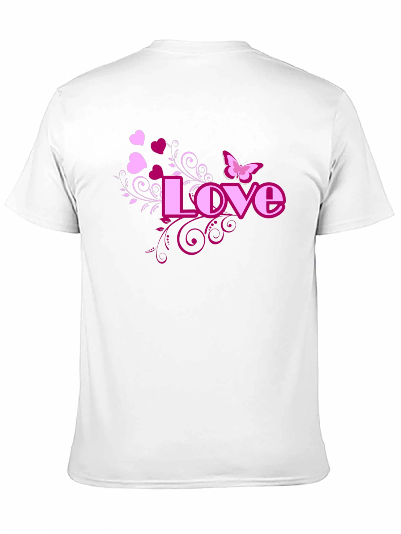Love Heart Butterfly Black Graphic Tee