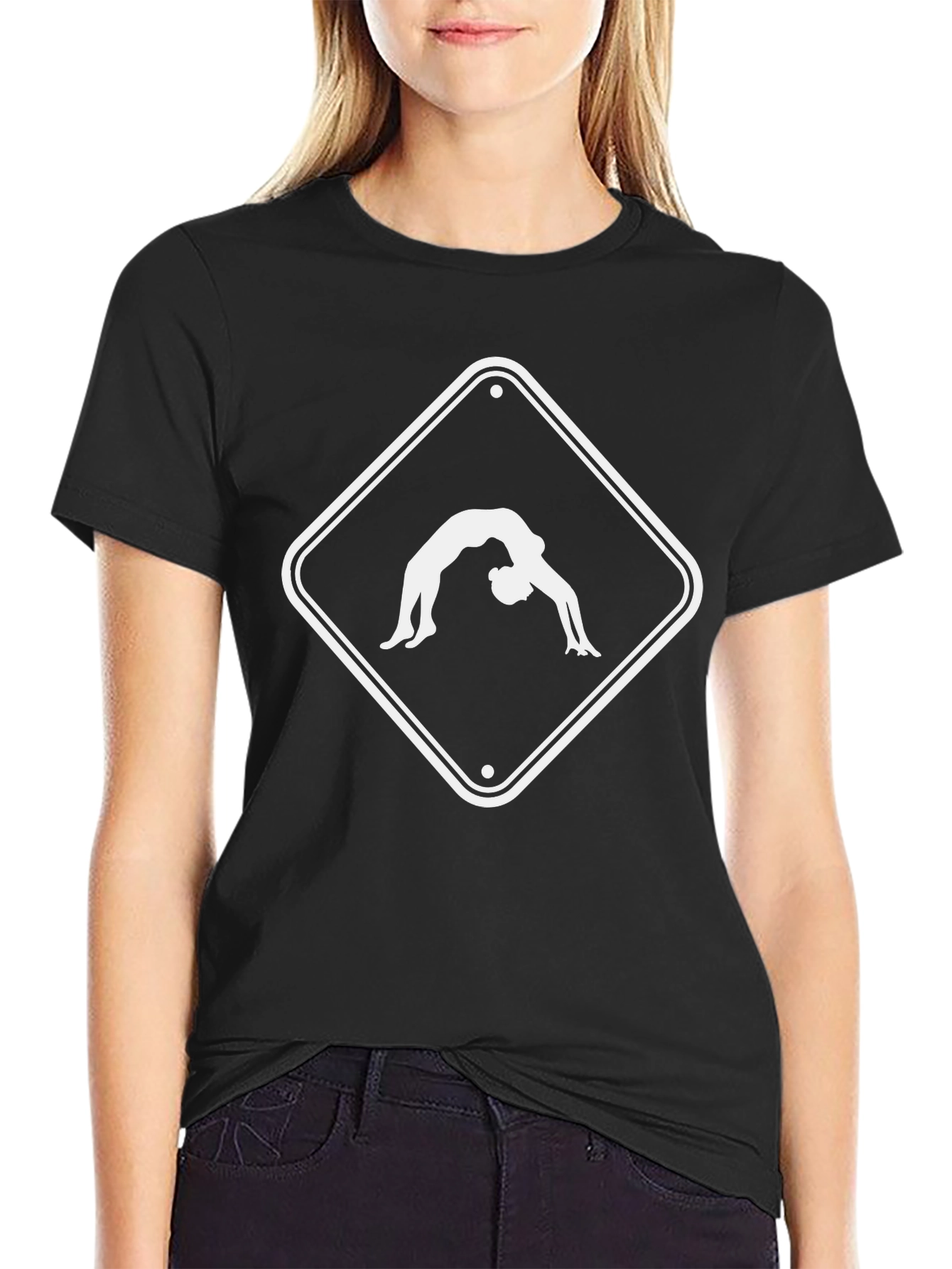 Yoga Pose Black Graphic Tee