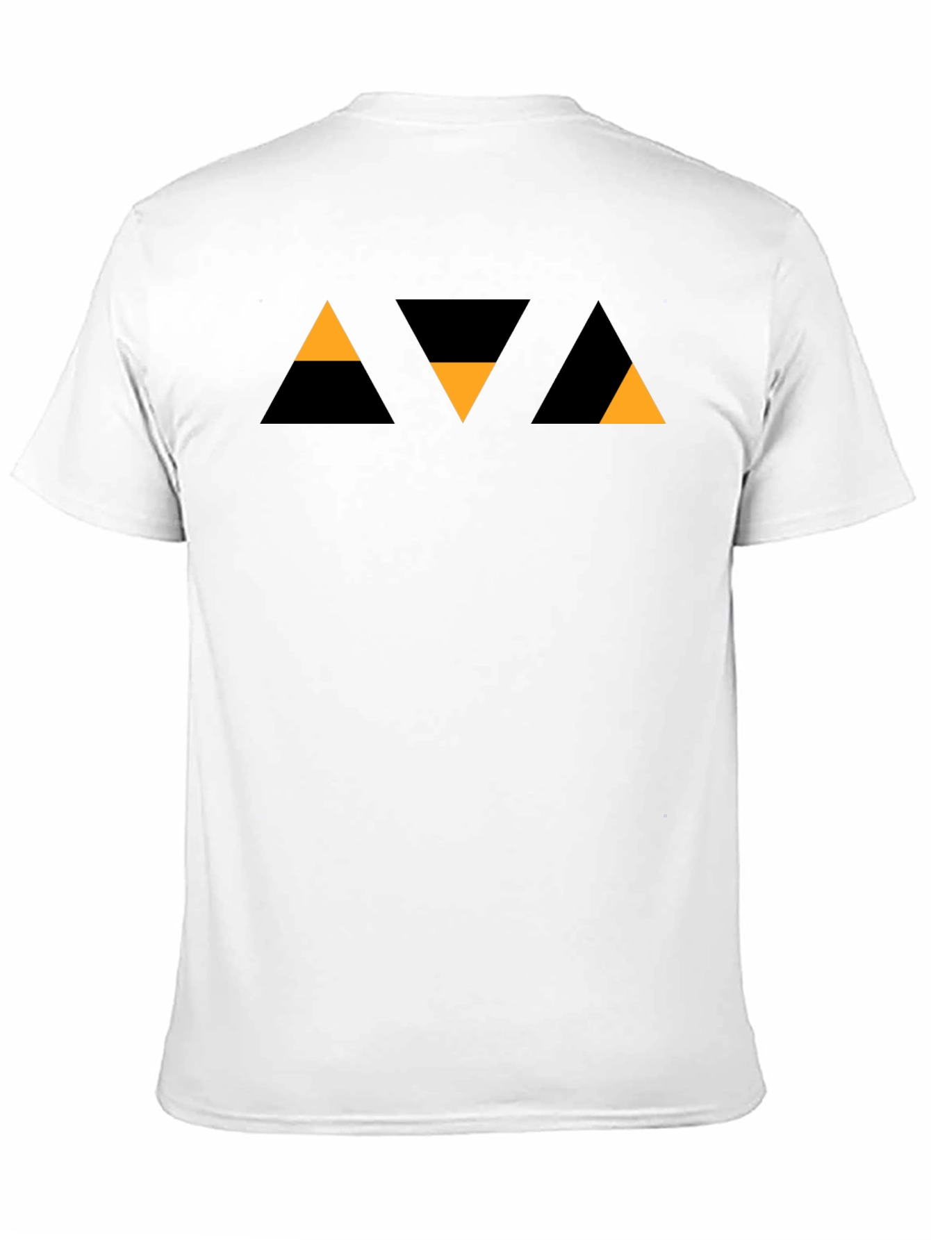 Geometric Triangle Pattern Black T-Shirt