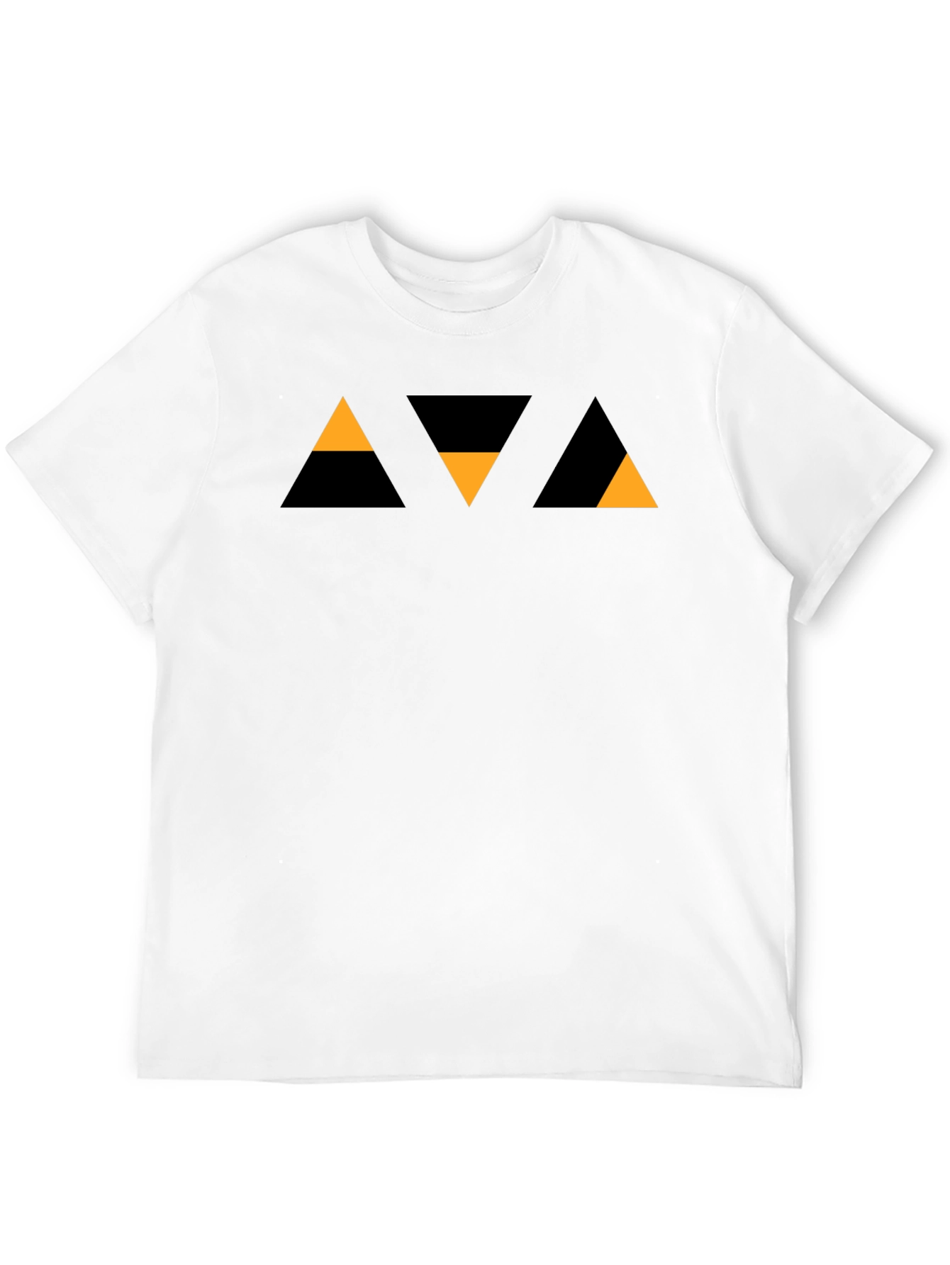 Geometric Triangle Pattern Black T-Shirt