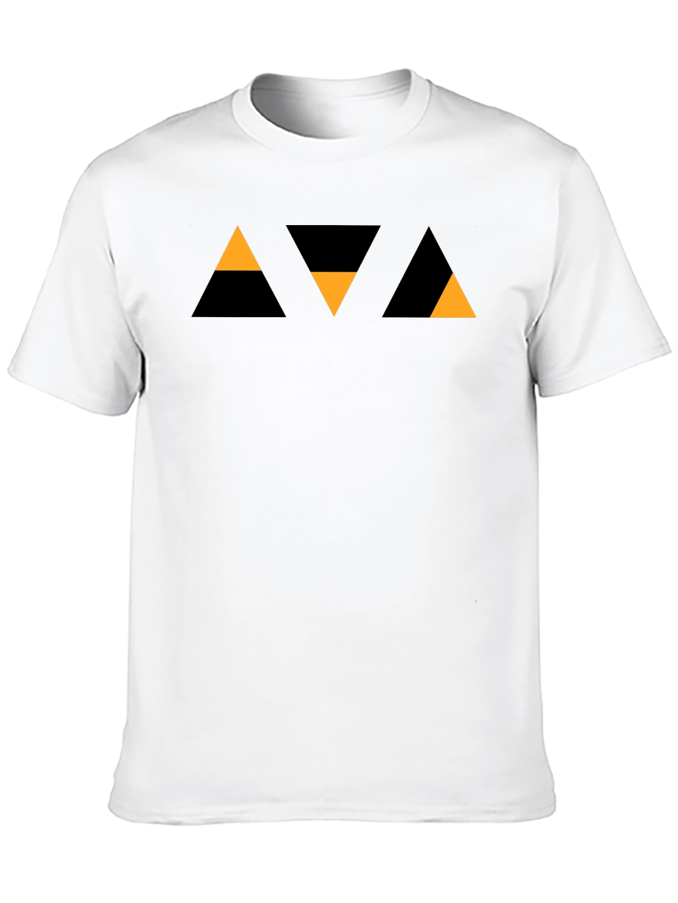 Geometric Triangle Pattern Black T-Shirt