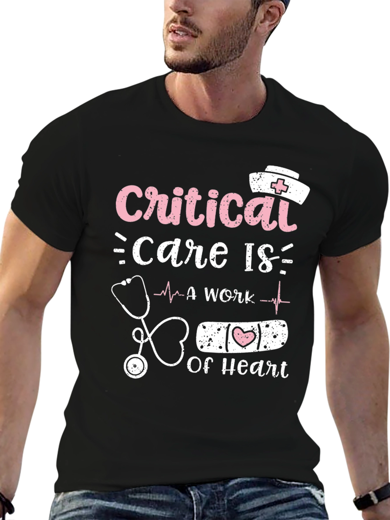Critical Care Nurse Heart T-Shirt