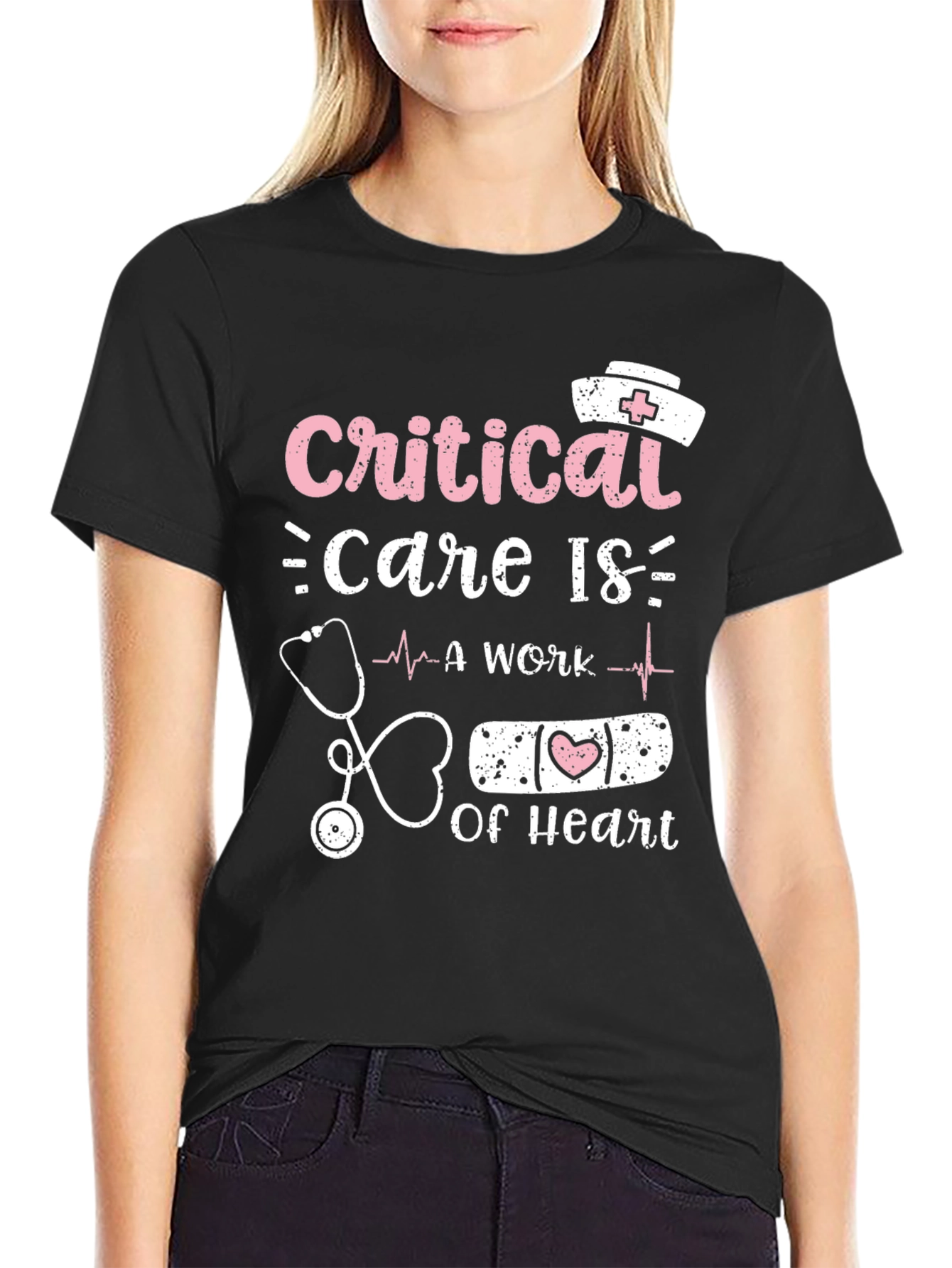 Critical Care Nurse Heart T-Shirt
