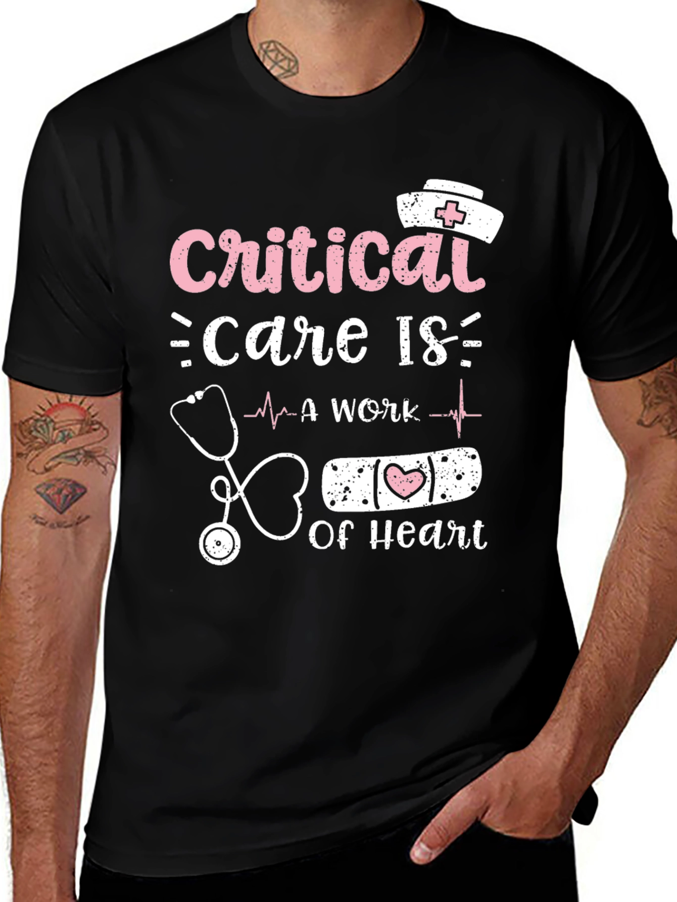 Critical Care Nurse Heart T-Shirt