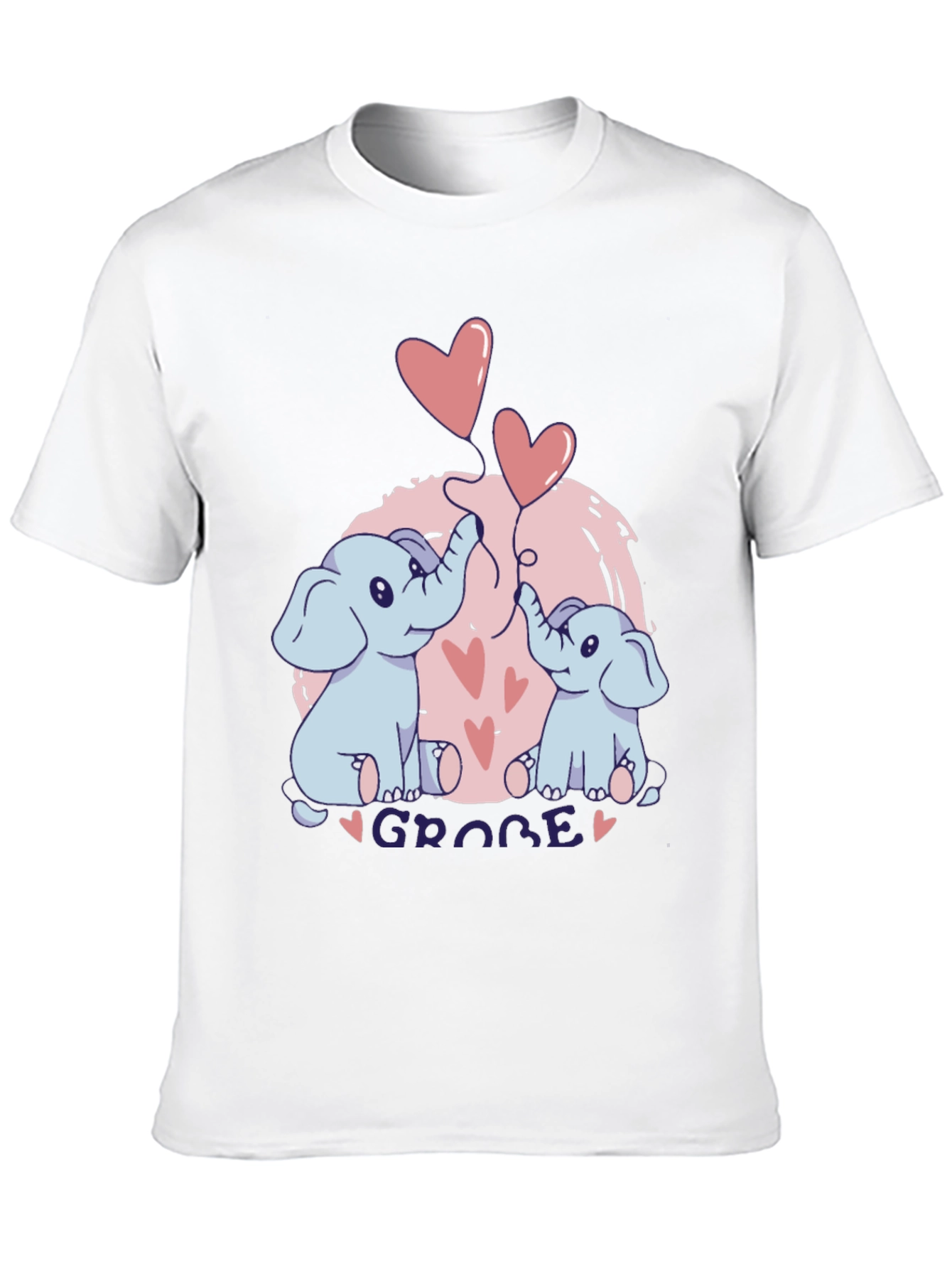 Elephant Love T-Shirt - GROBE Design Black Tee