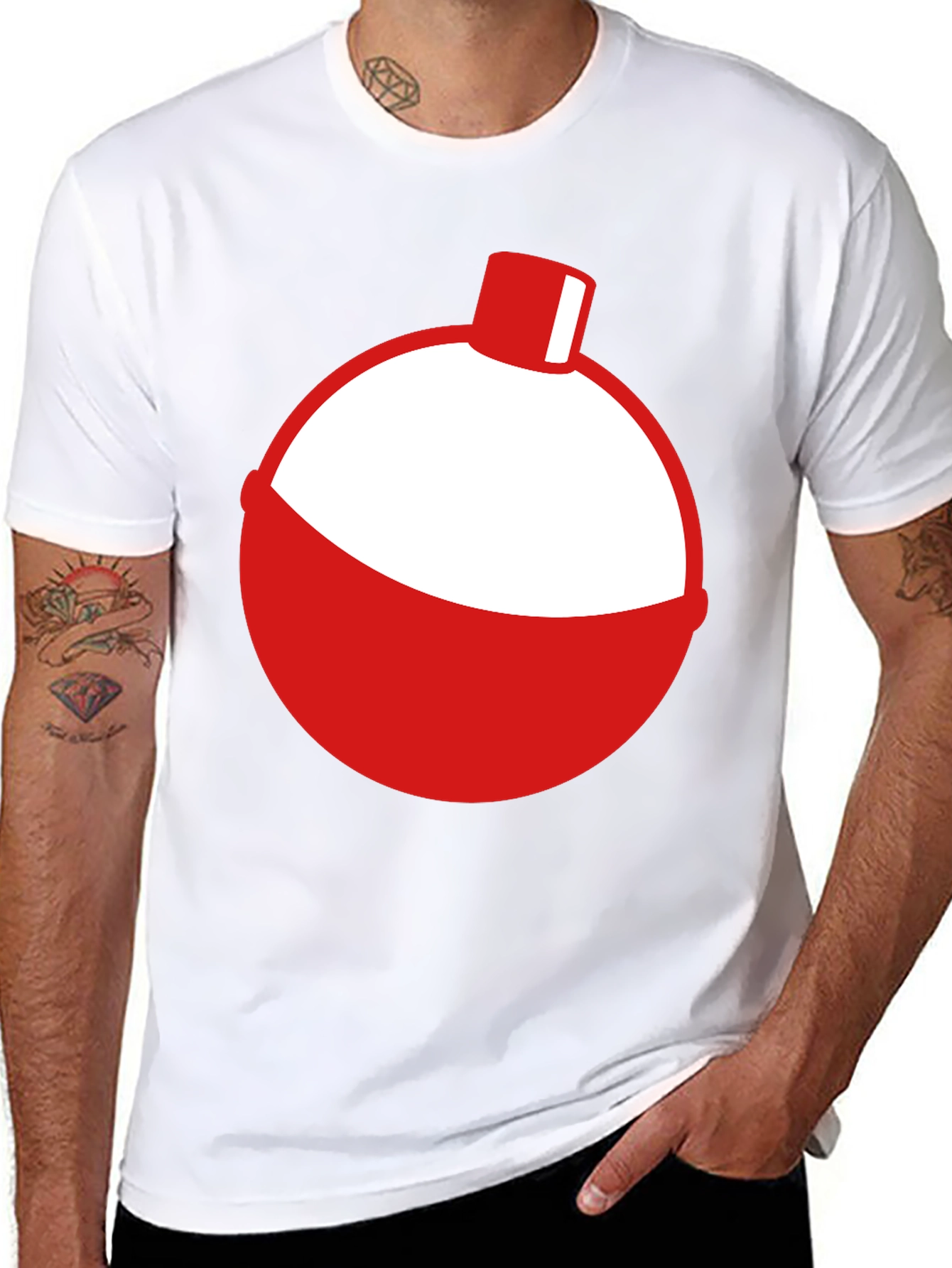 Fishing Bobber Graphic Tee - Black