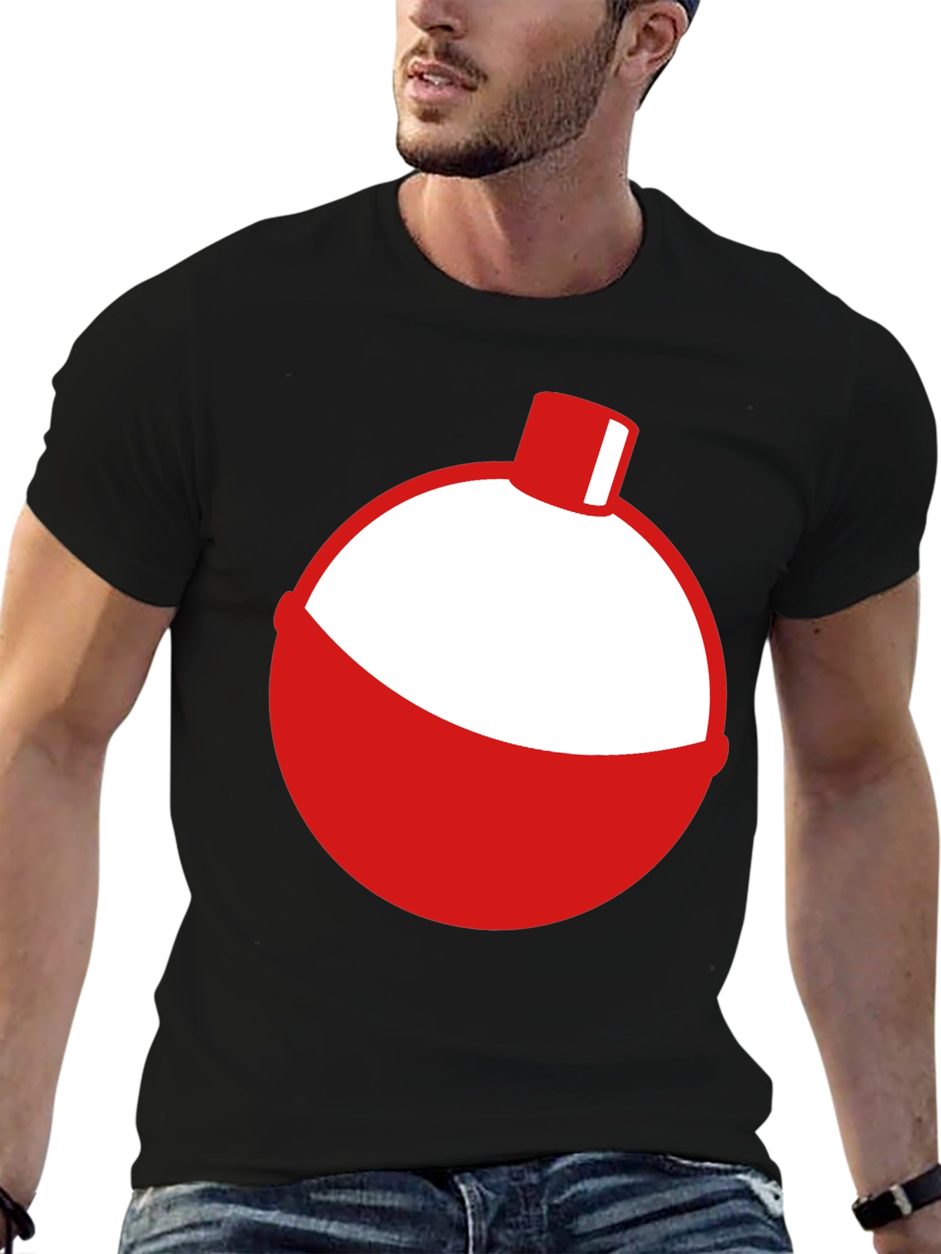 Fishing Bobber Graphic Tee - Black