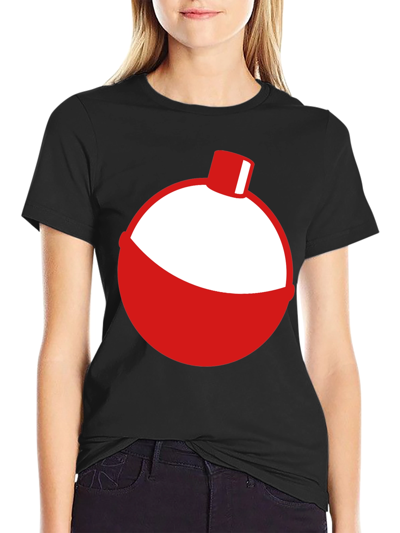 Fishing Bobber Graphic Tee - Black