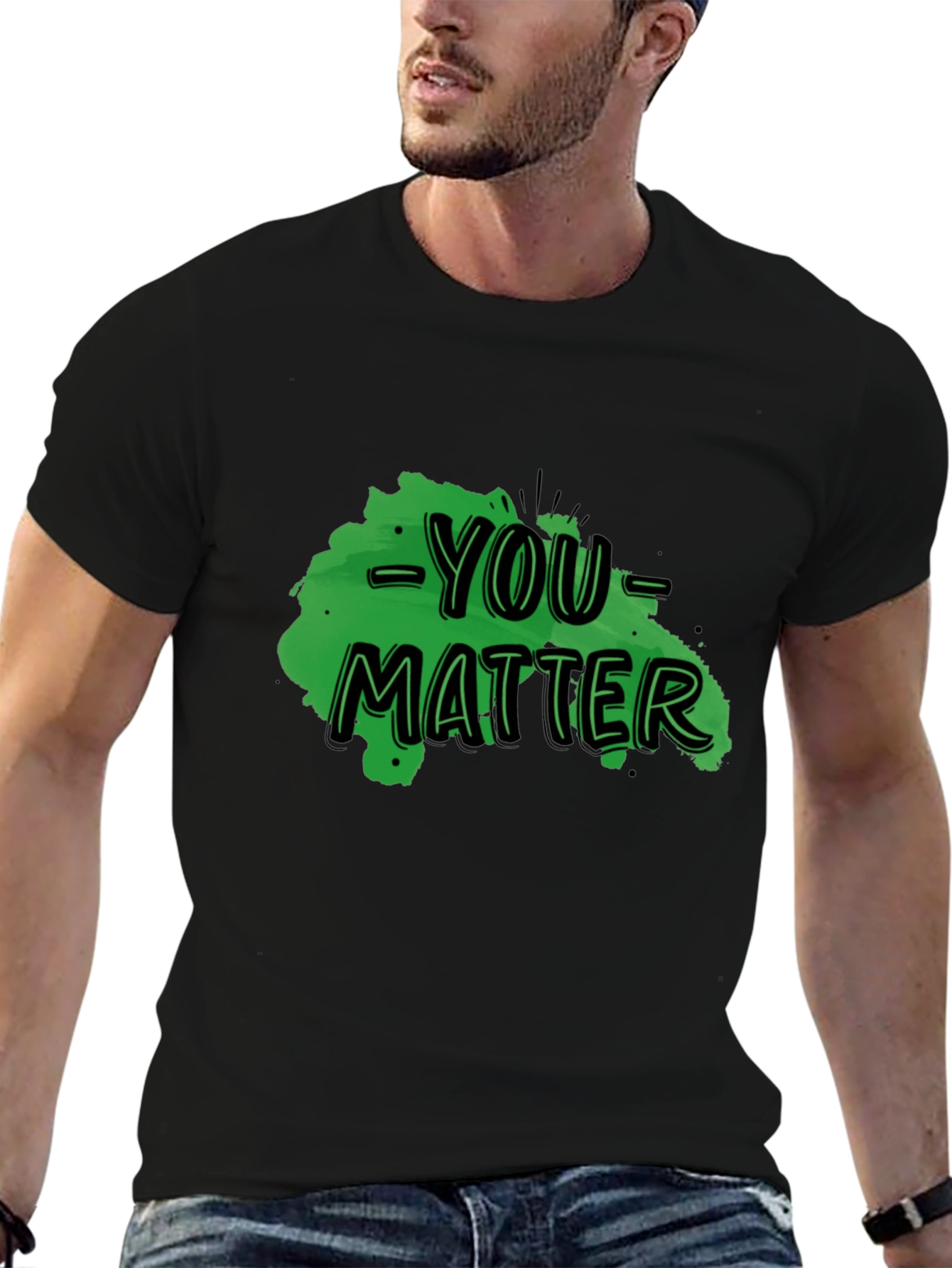 You Matter Graphic Tee - Black Casual T-Shirt