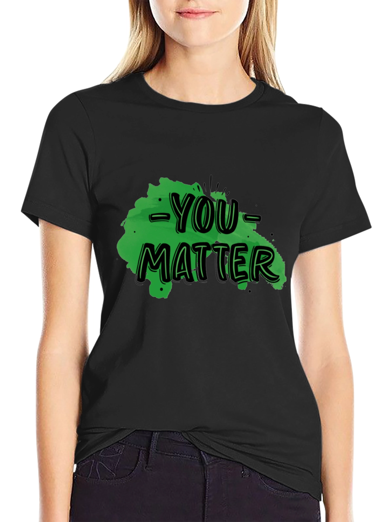 You Matter Graphic Tee - Black Casual T-Shirt