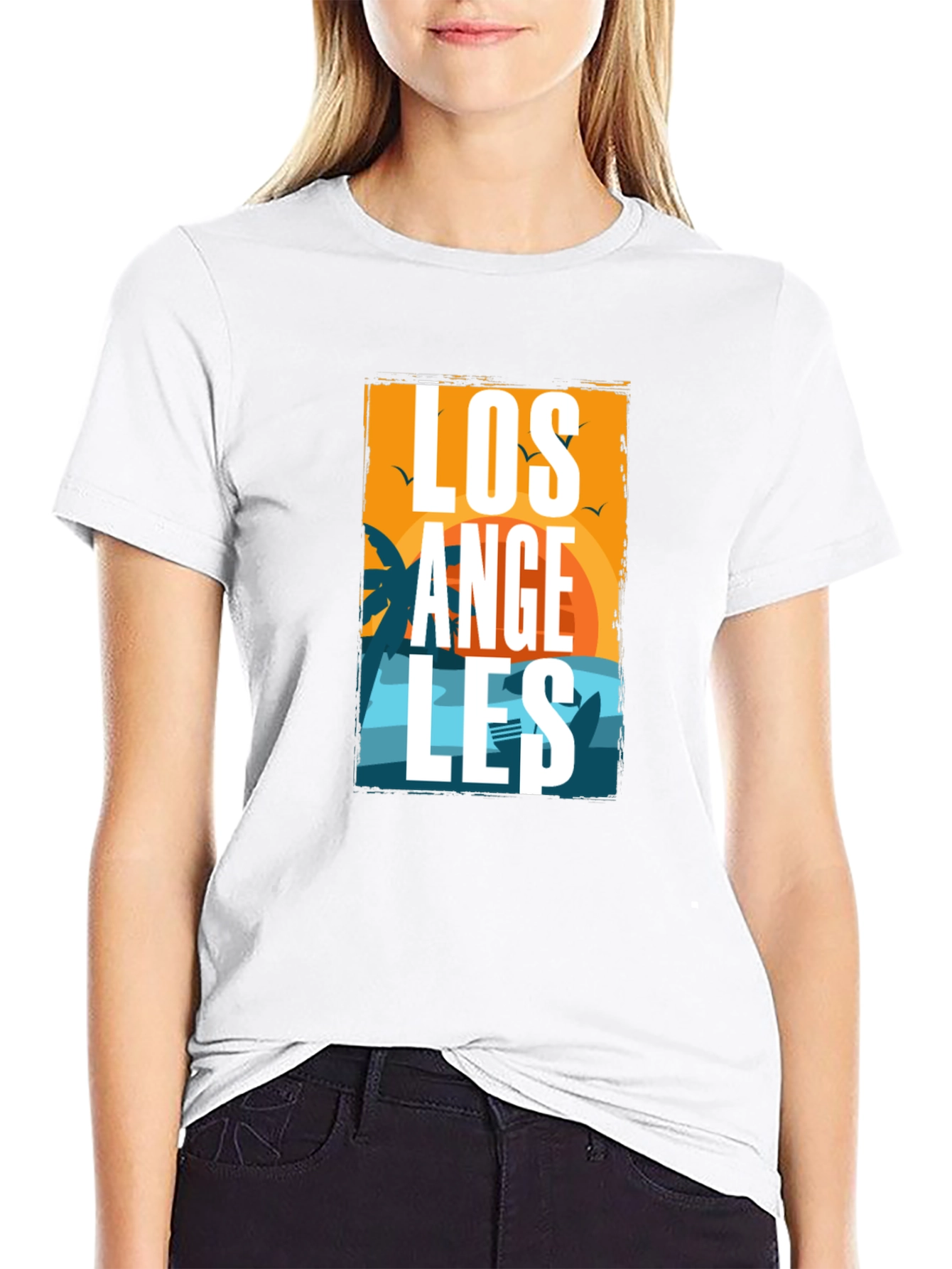 Los Angeles Graphic Print Tee - Black