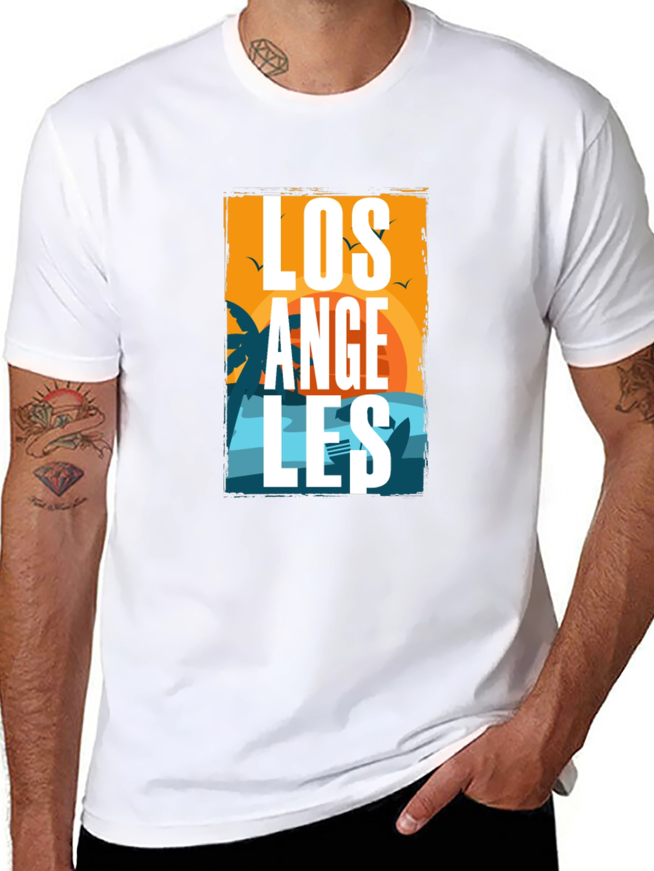 Los Angeles Graphic Print Tee - Black