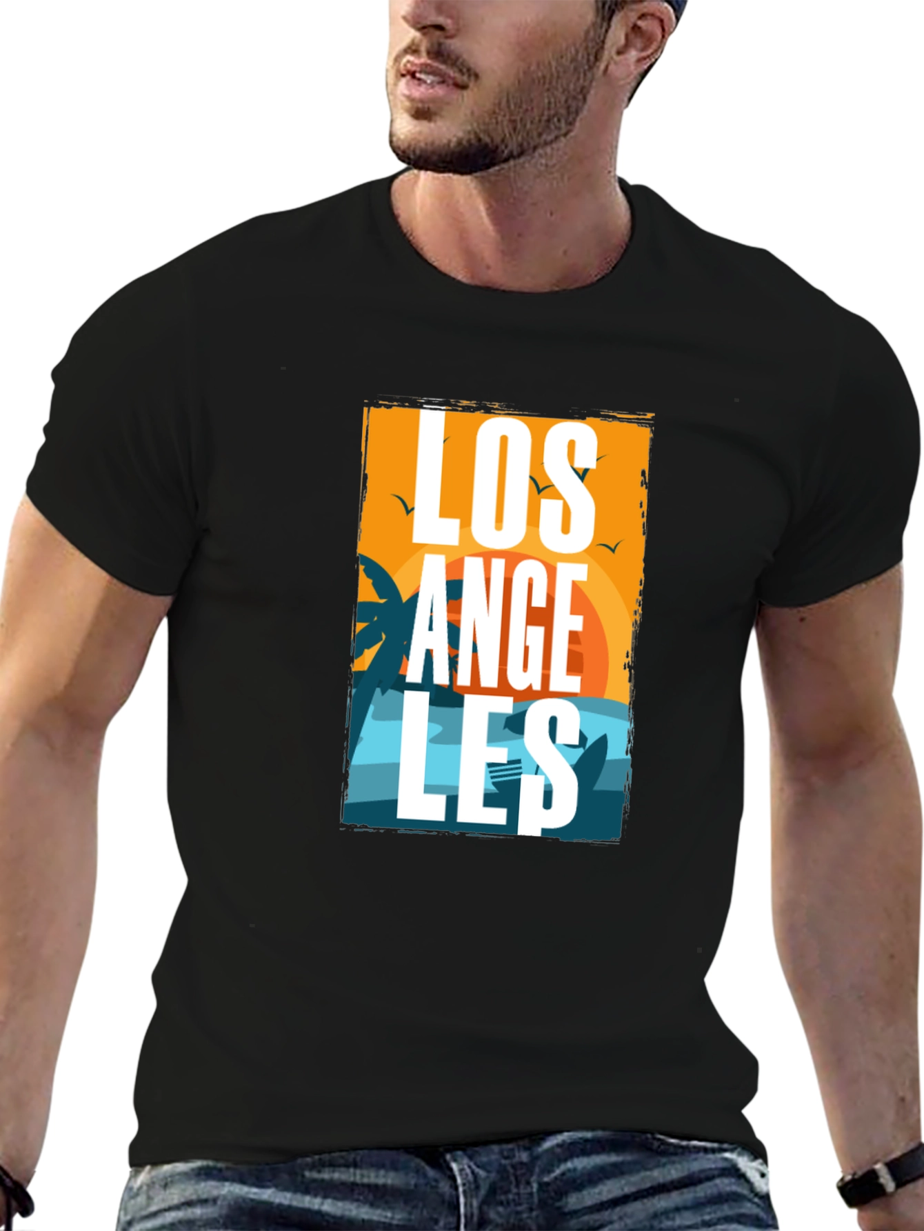 Los Angeles Graphic Print Tee - Black