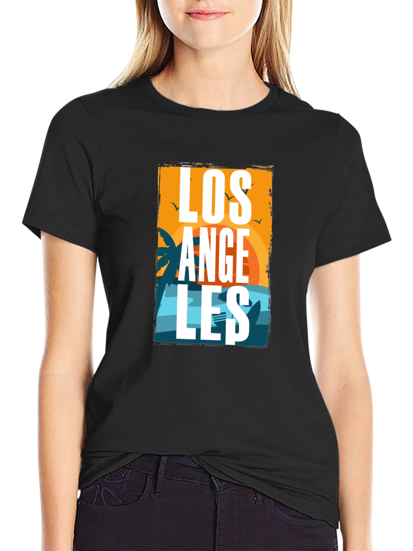 Los Angeles Graphic Print Tee - Black