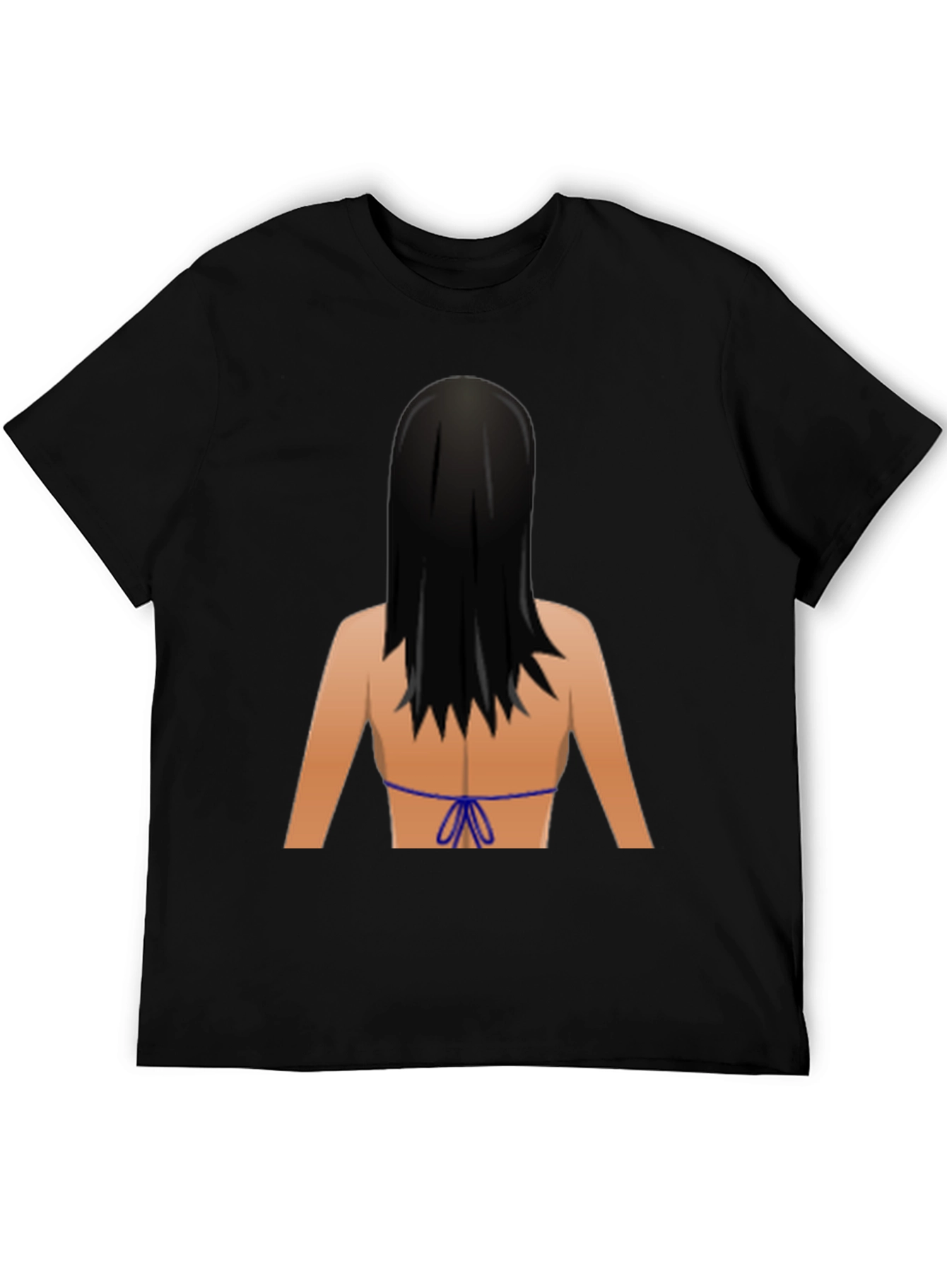 Emoji Bikini Back Black T-Shirt
