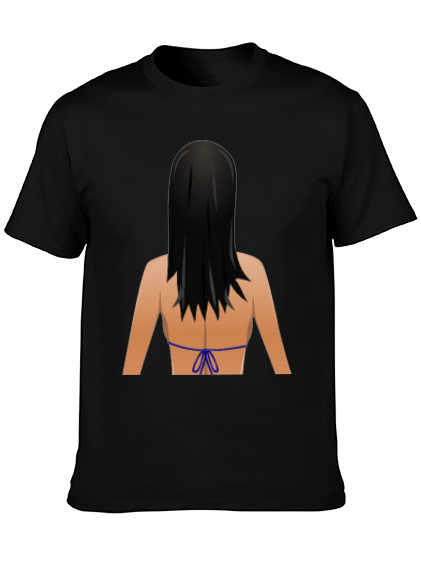 Emoji Bikini Back Black T-Shirt