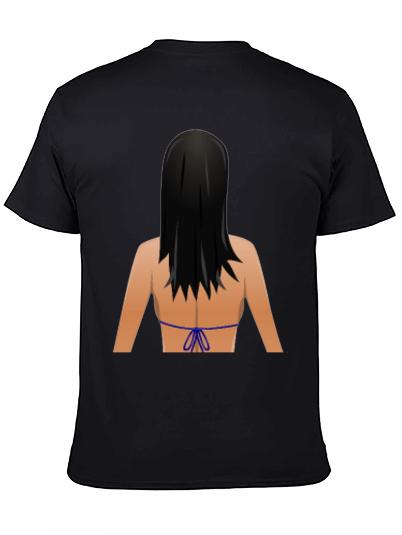 Emoji Bikini Back Black T-Shirt
