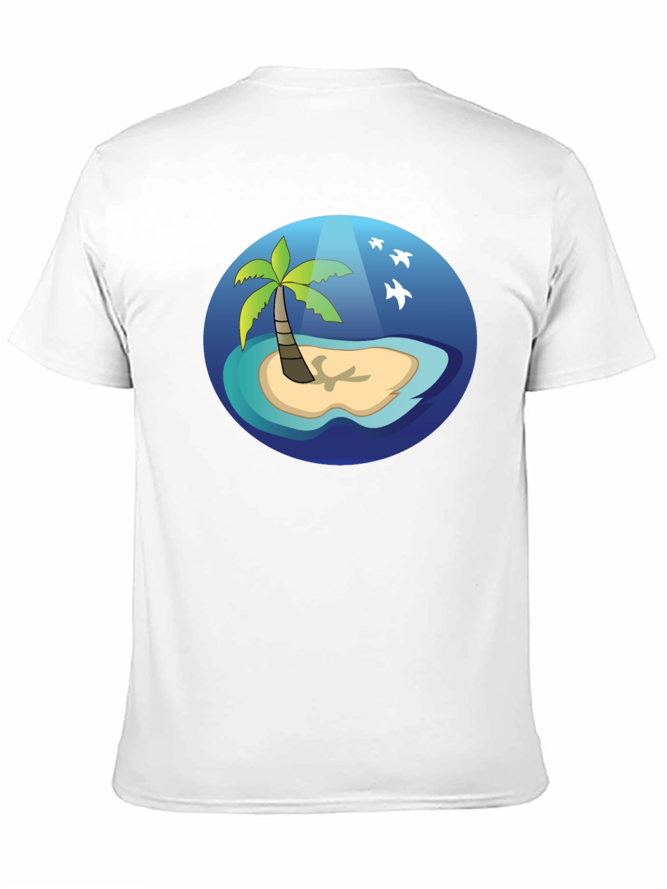 Tropical Island Graphic T-Shirt - Casual Black Tee