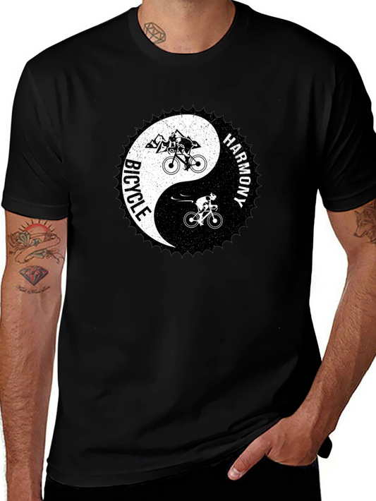 Bicycle Harmony Yin Yang Graphic Tee - Black