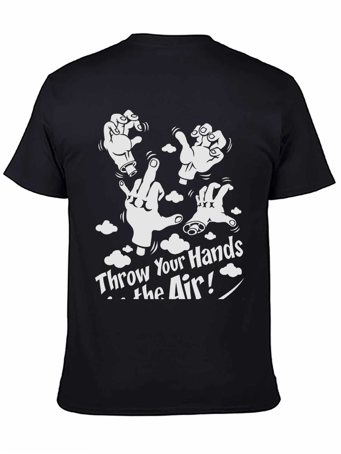 Throw Your Hands In The Air Black Graphic Tee