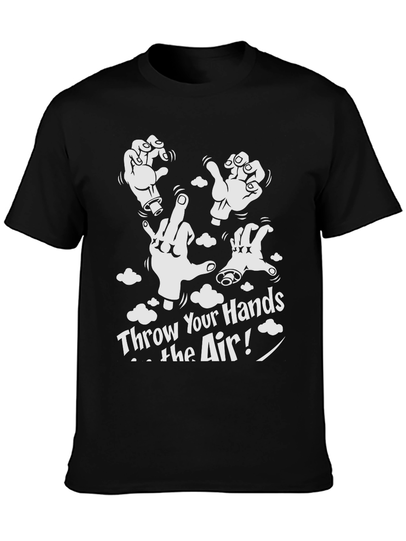 Throw Your Hands In The Air Black Graphic Tee
