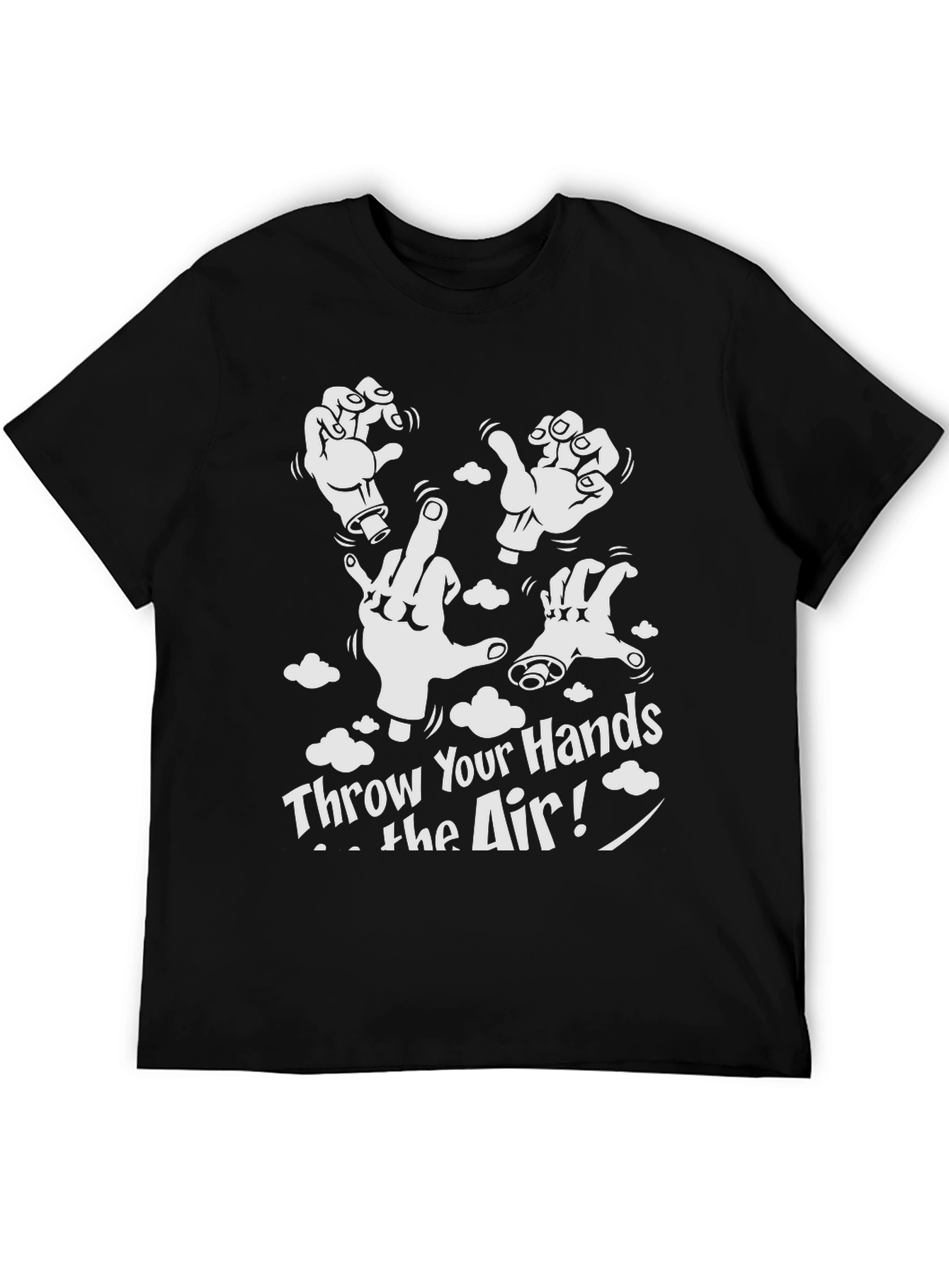 Throw Your Hands In The Air Black Graphic Tee