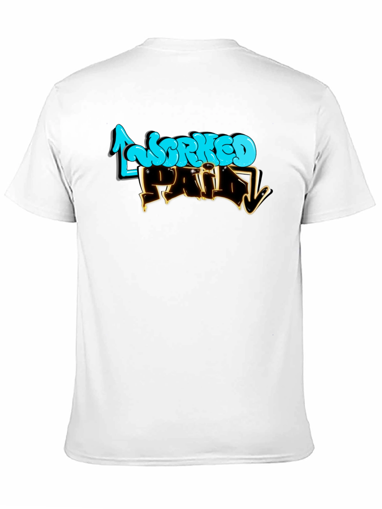 Worked Paid Graphic T-Shirt - Black Crew Neck