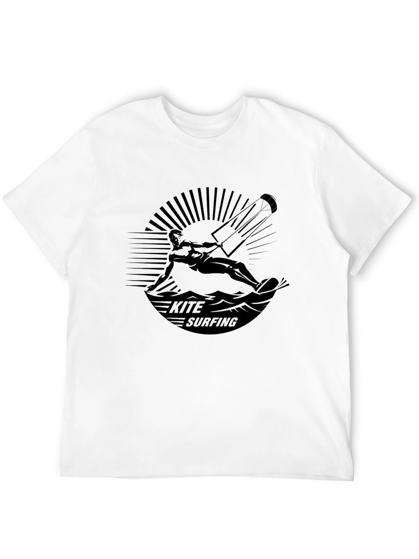 Kite Surfing Graphic Black T-Shirt