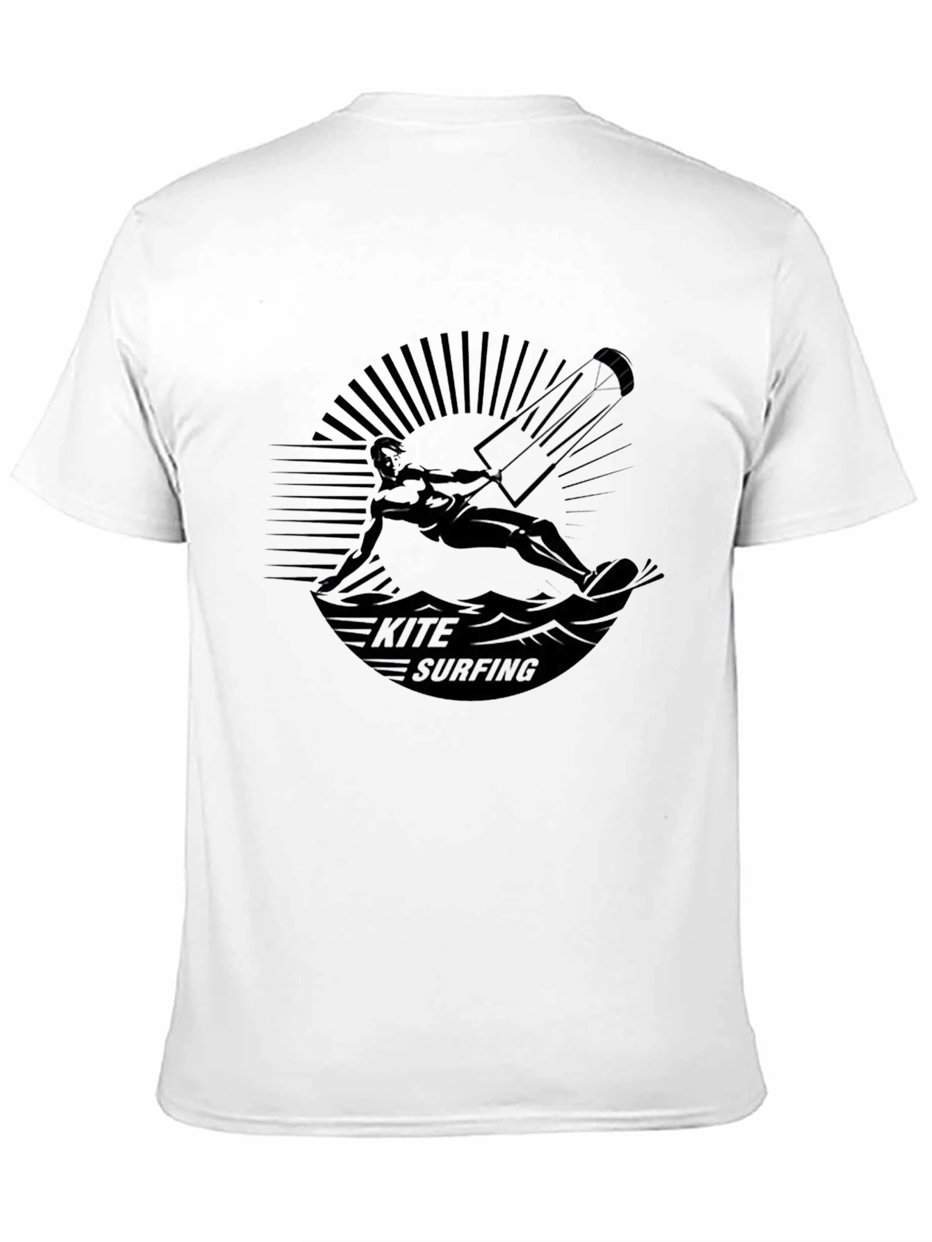 Kite Surfing Graphic Black T-Shirt