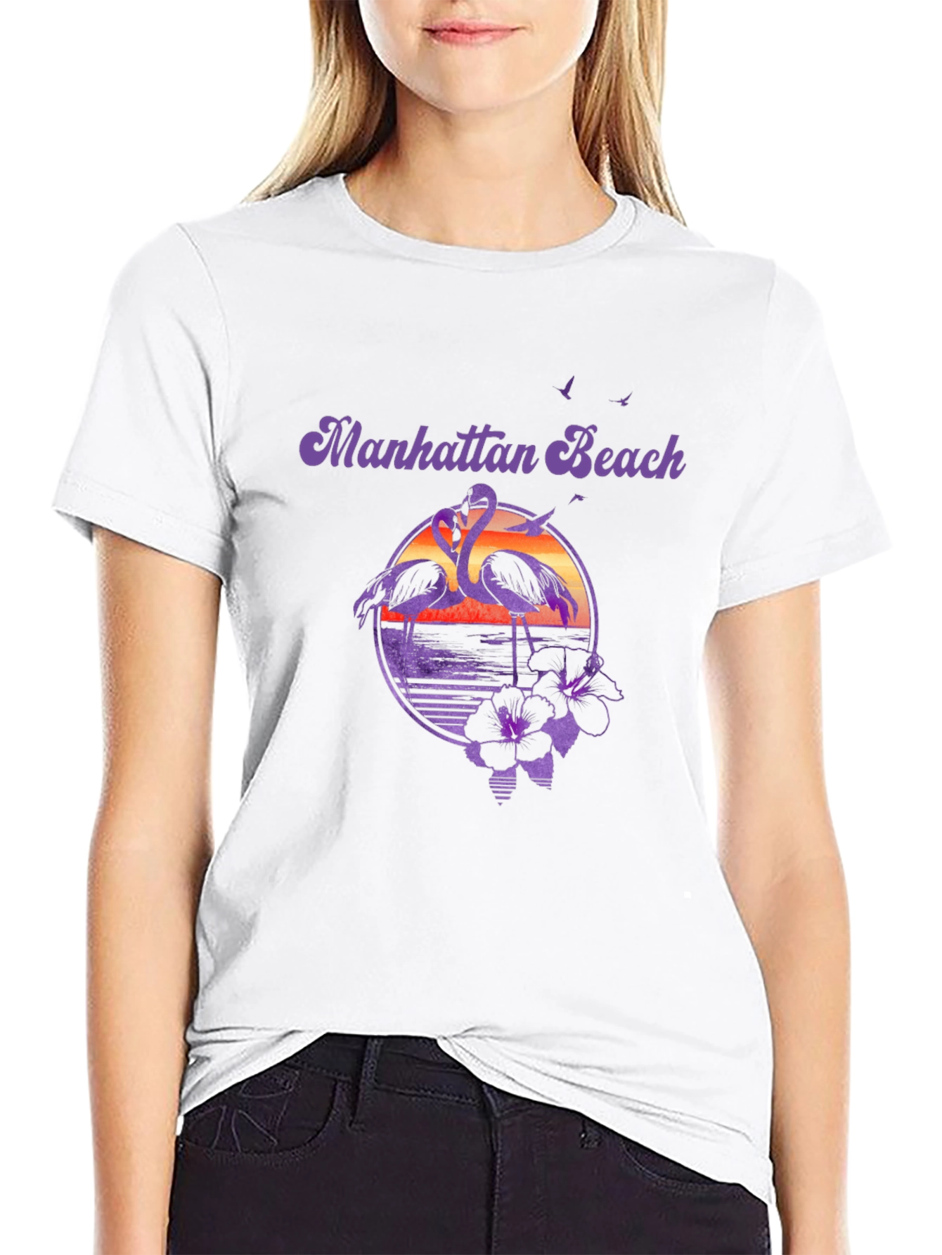 Manhattan Beach Flamingo Graphic Tee