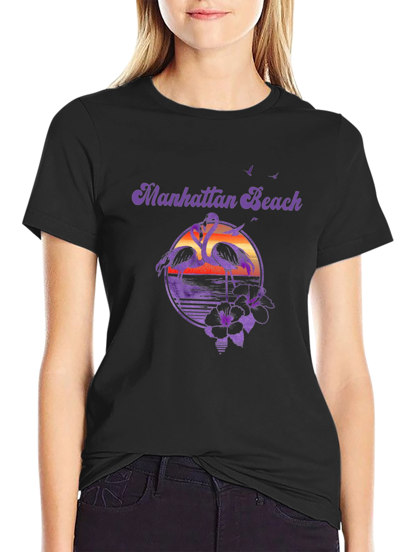 Manhattan Beach Flamingo Graphic Tee