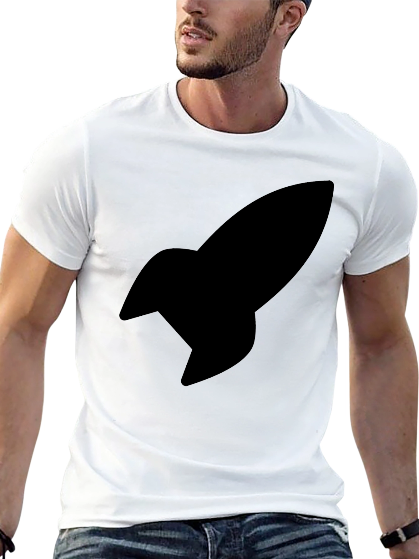 Black Rocket Graphic Tee - Modern Style