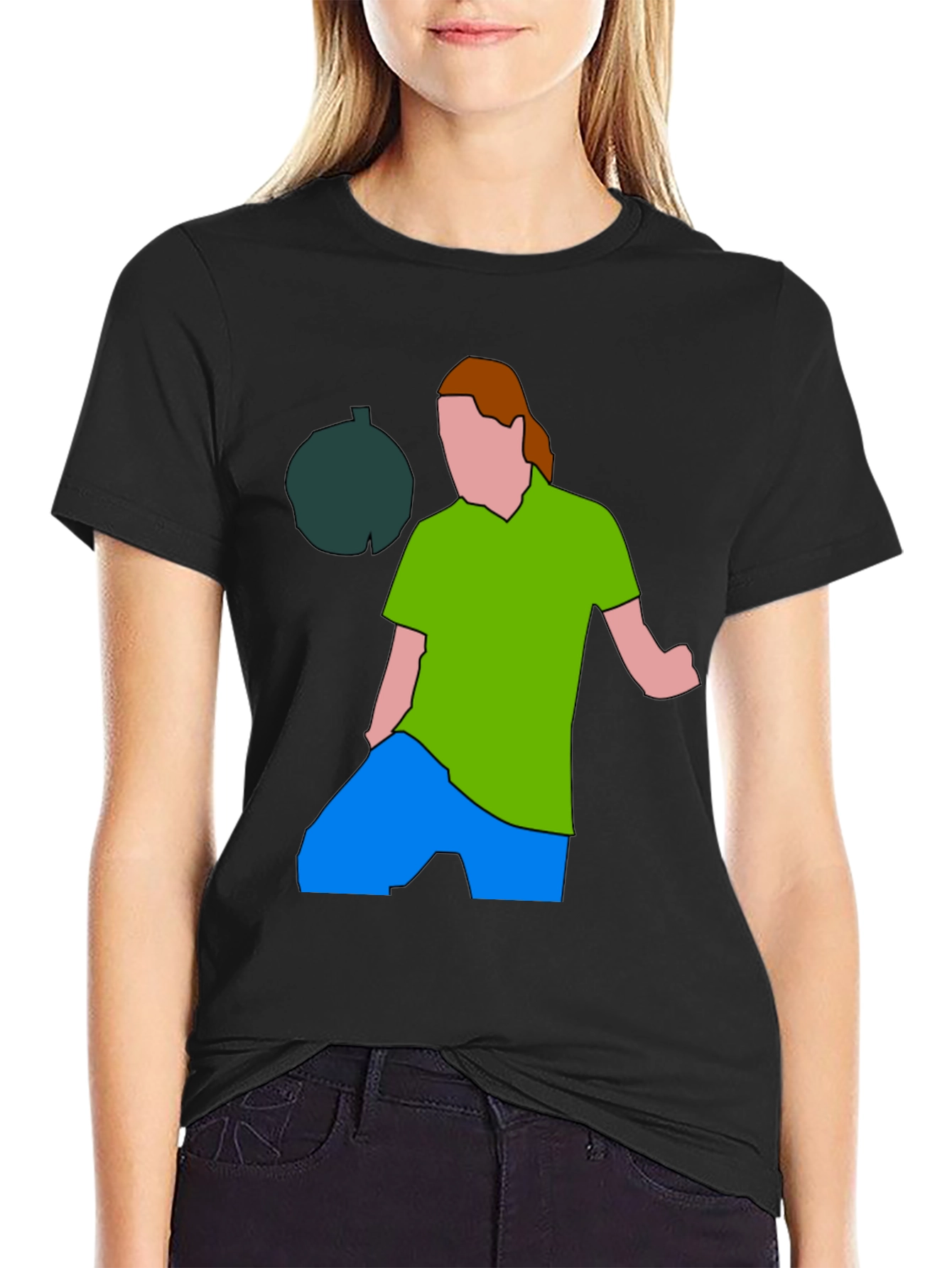 Illustrated Graphic Tee: Man and Avocado Design