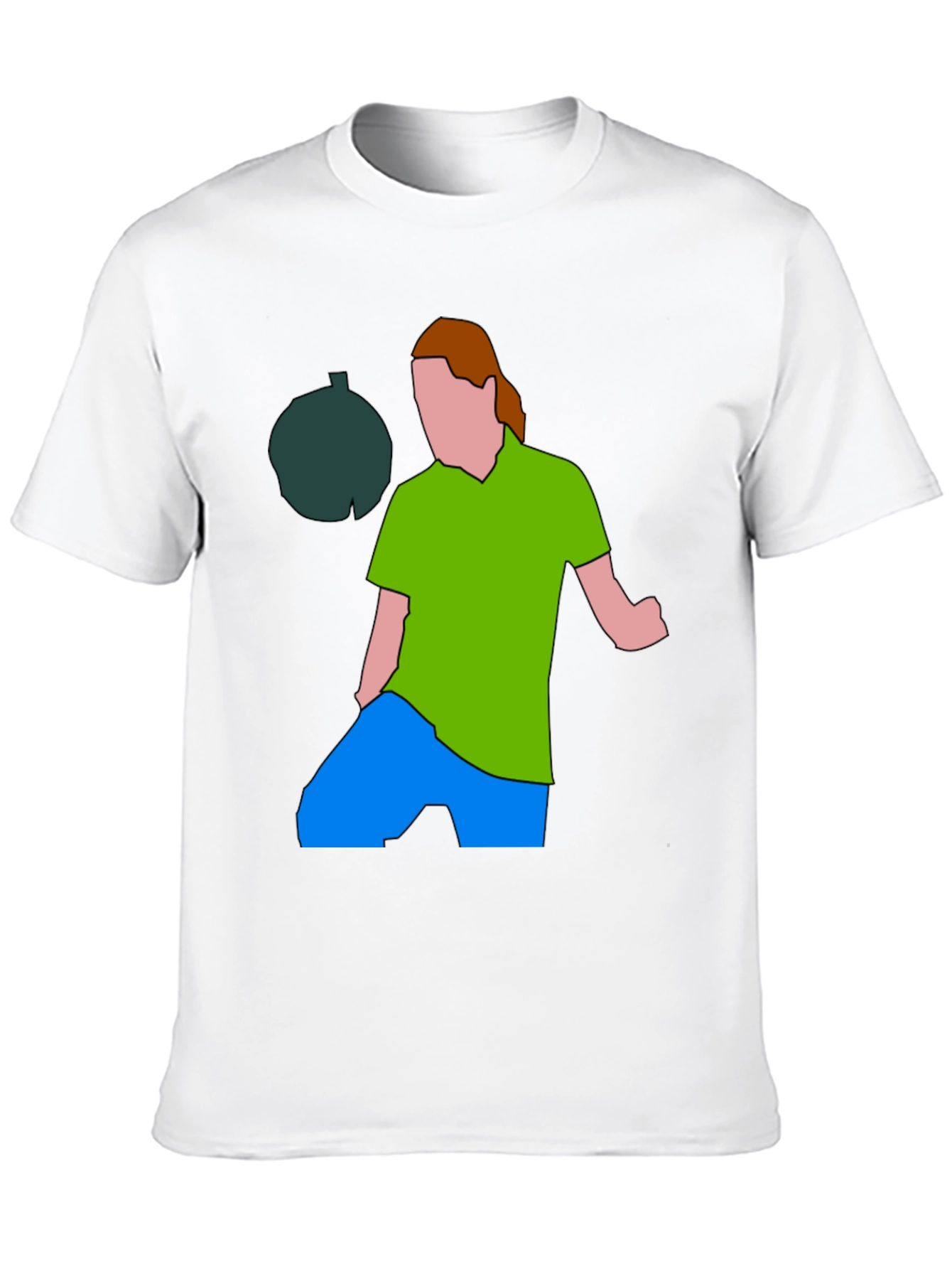 Illustrated Graphic Tee: Man and Avocado Design