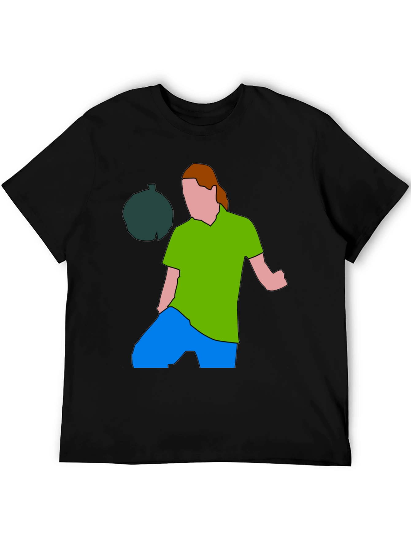 Illustrated Graphic Tee: Man and Avocado Design