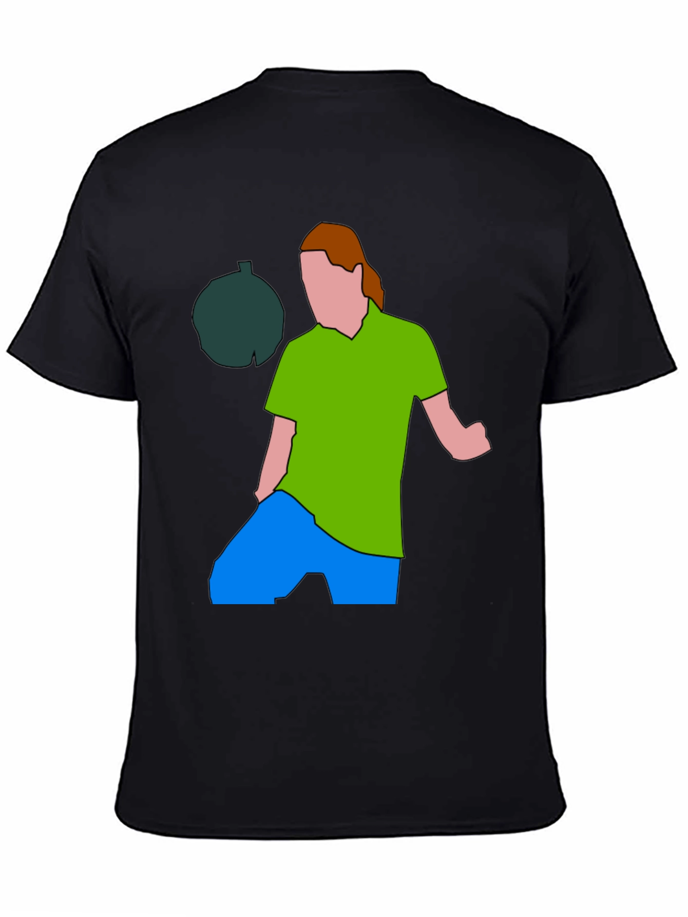 Illustrated Graphic Tee: Man and Avocado Design