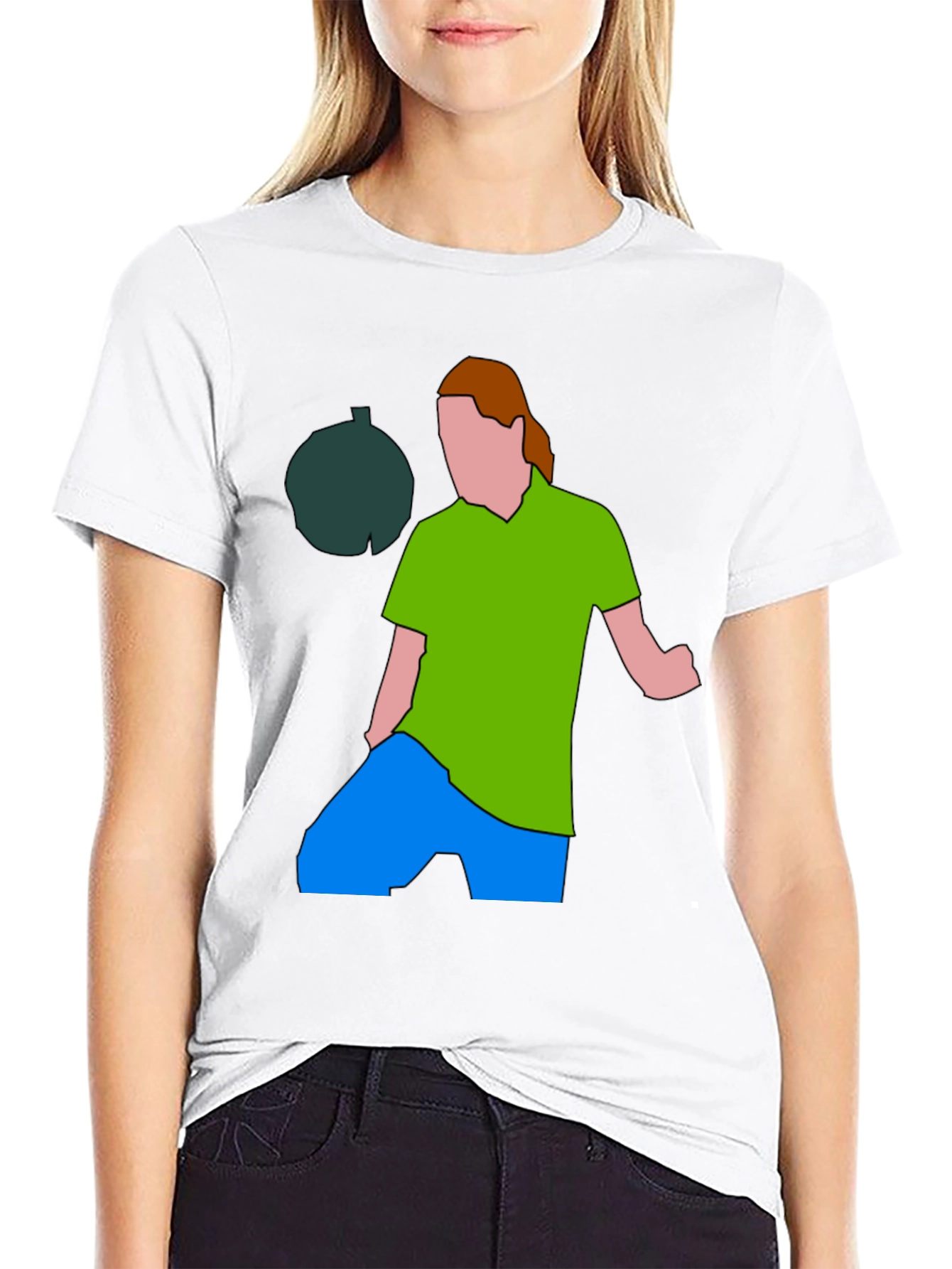 Illustrated Graphic Tee: Man and Avocado Design