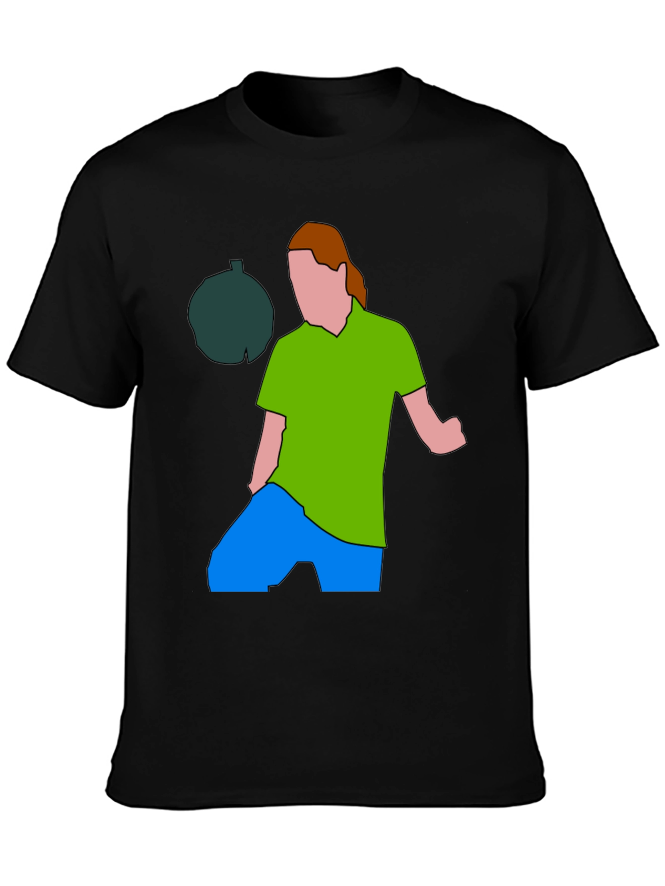 Illustrated Graphic Tee: Man and Avocado Design