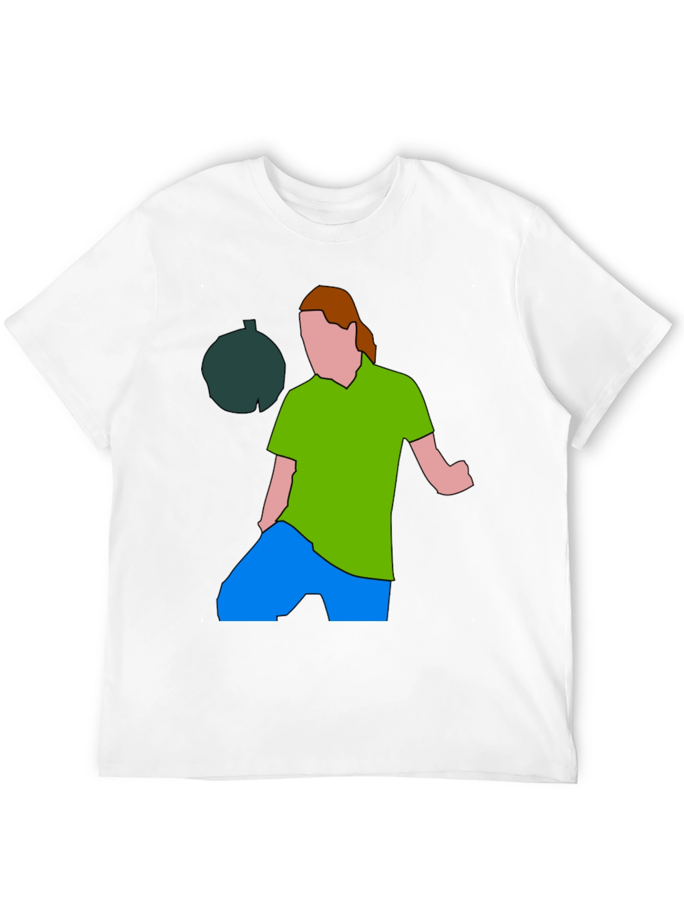 Illustrated Graphic Tee: Man and Avocado Design